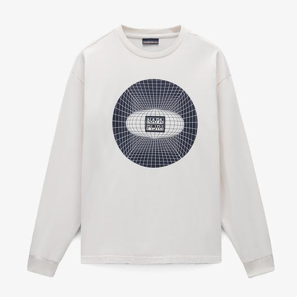 Napapijri S-Jaman Ls Erkek Beyaz T-Shirt