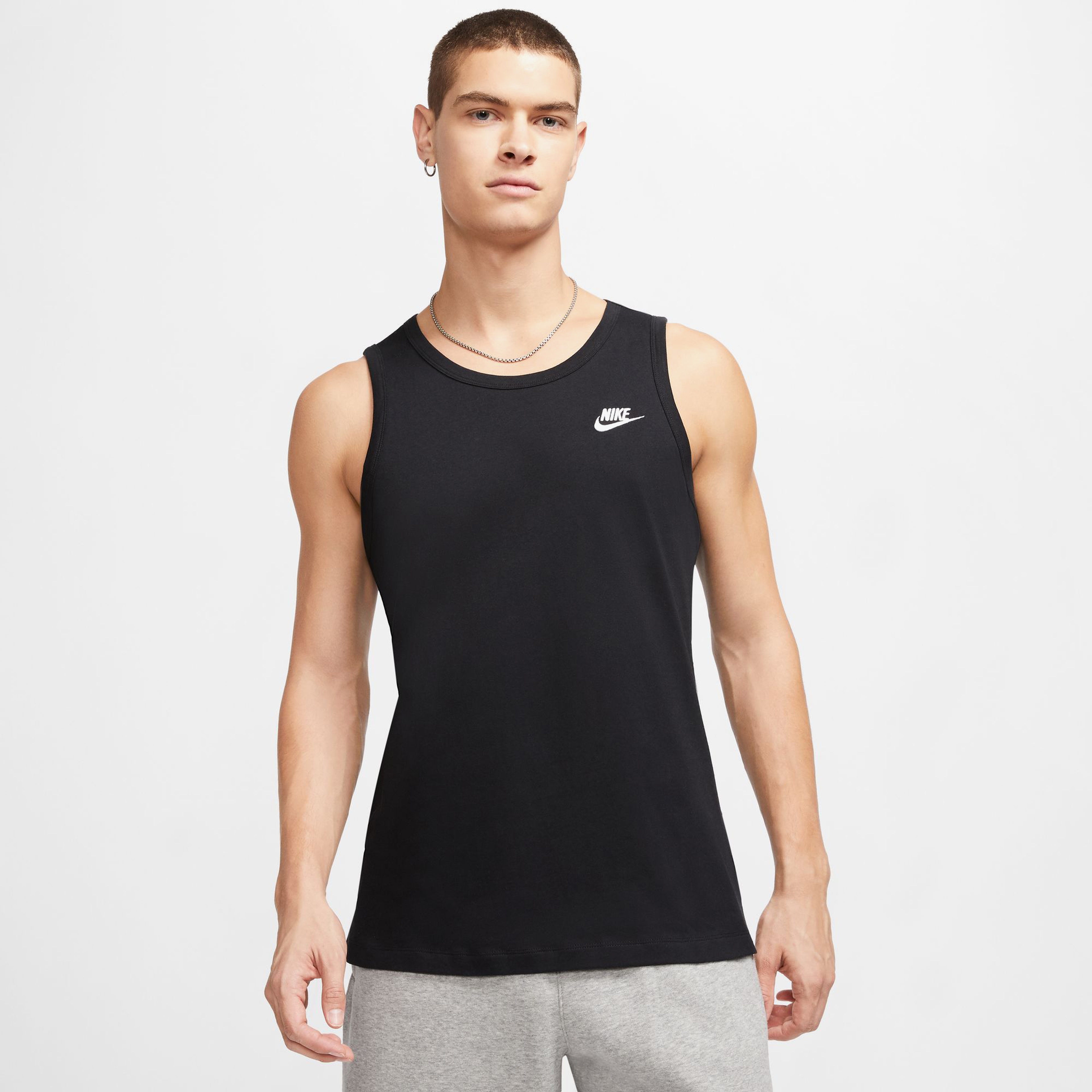 Nike Sportswear Club - Tank Erkek Siyah Kolsuz T-Shirt