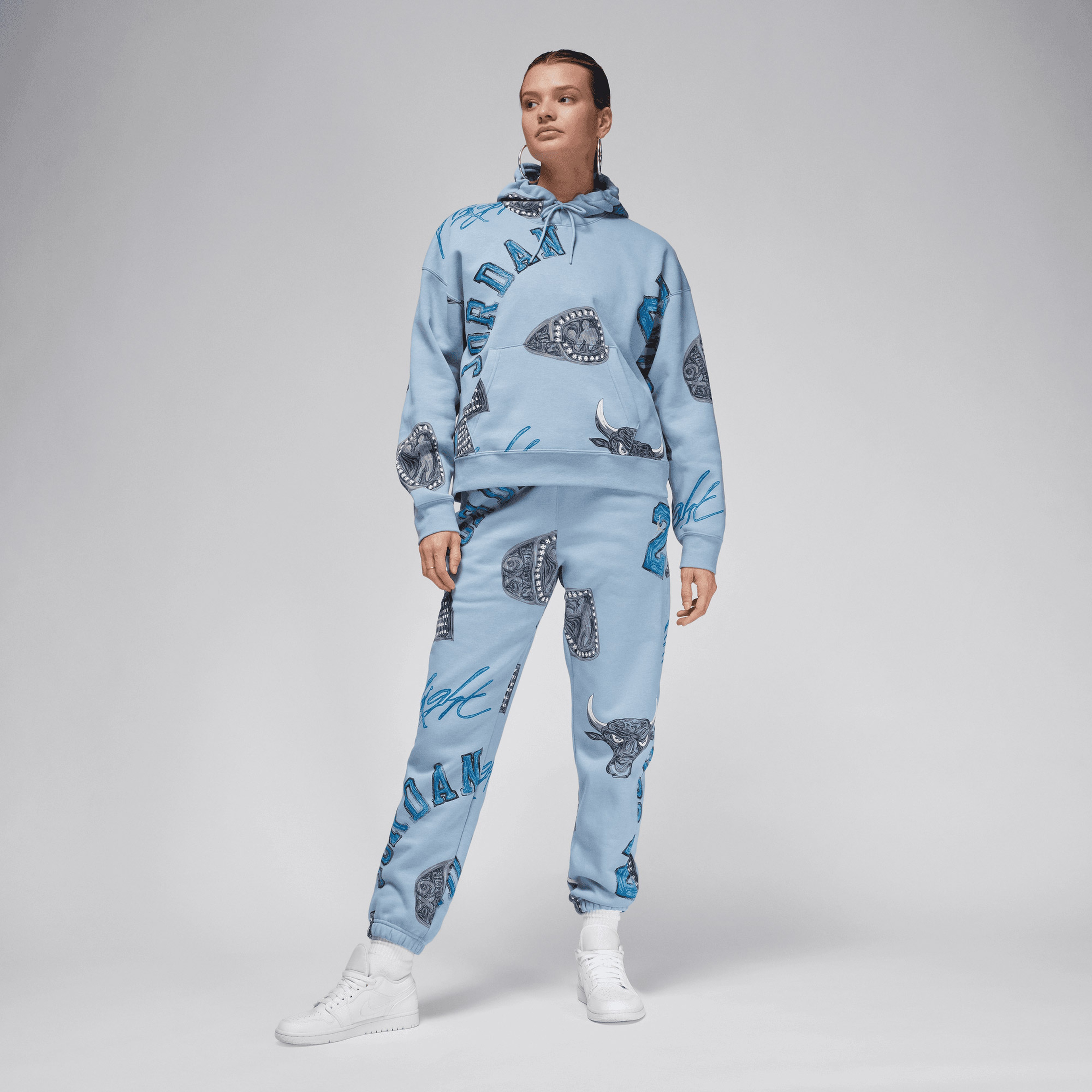 Nike Long Sleeve Top Kadın Mavi Hoodie