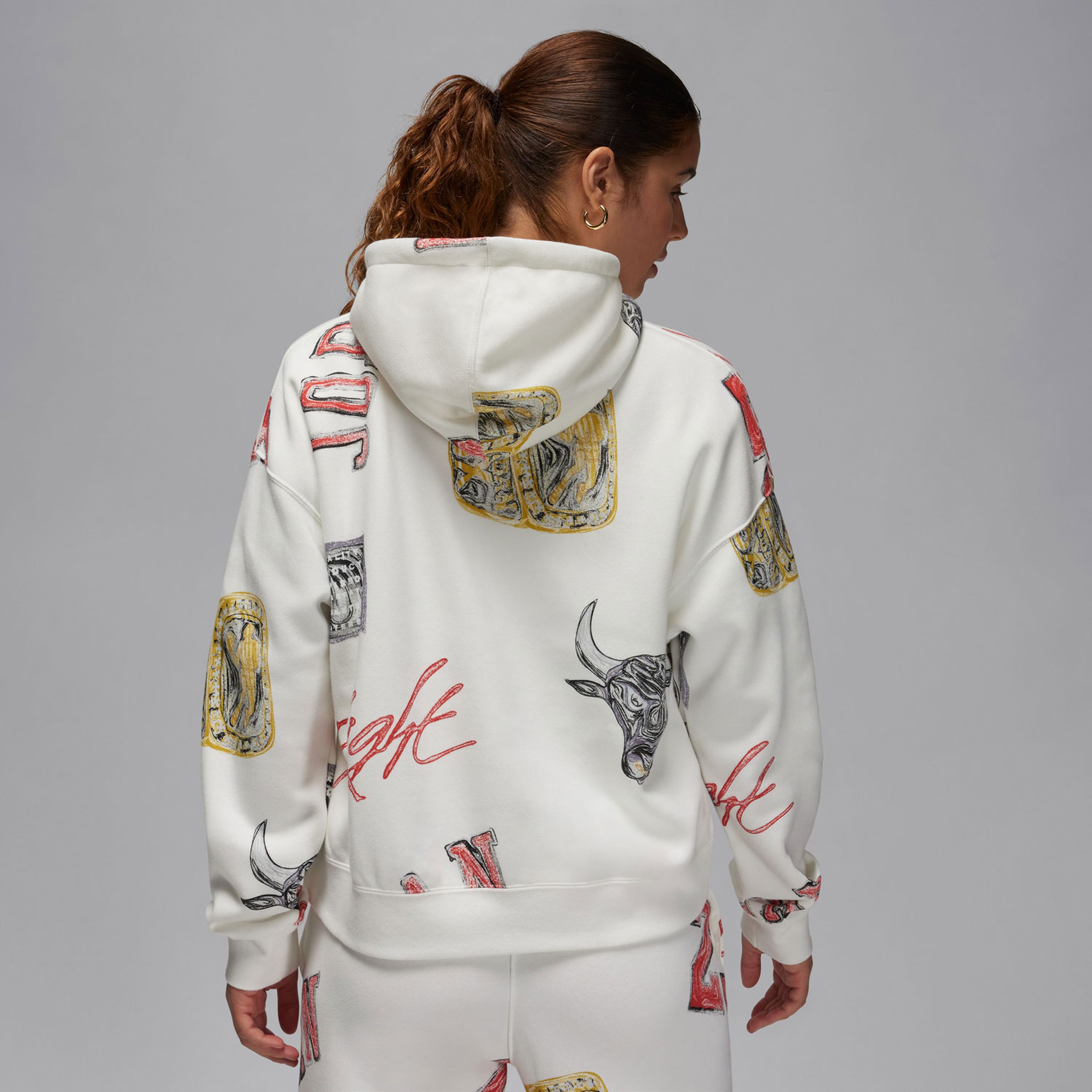 Nike Long Sleeve Top Kadın Krem Hoodie