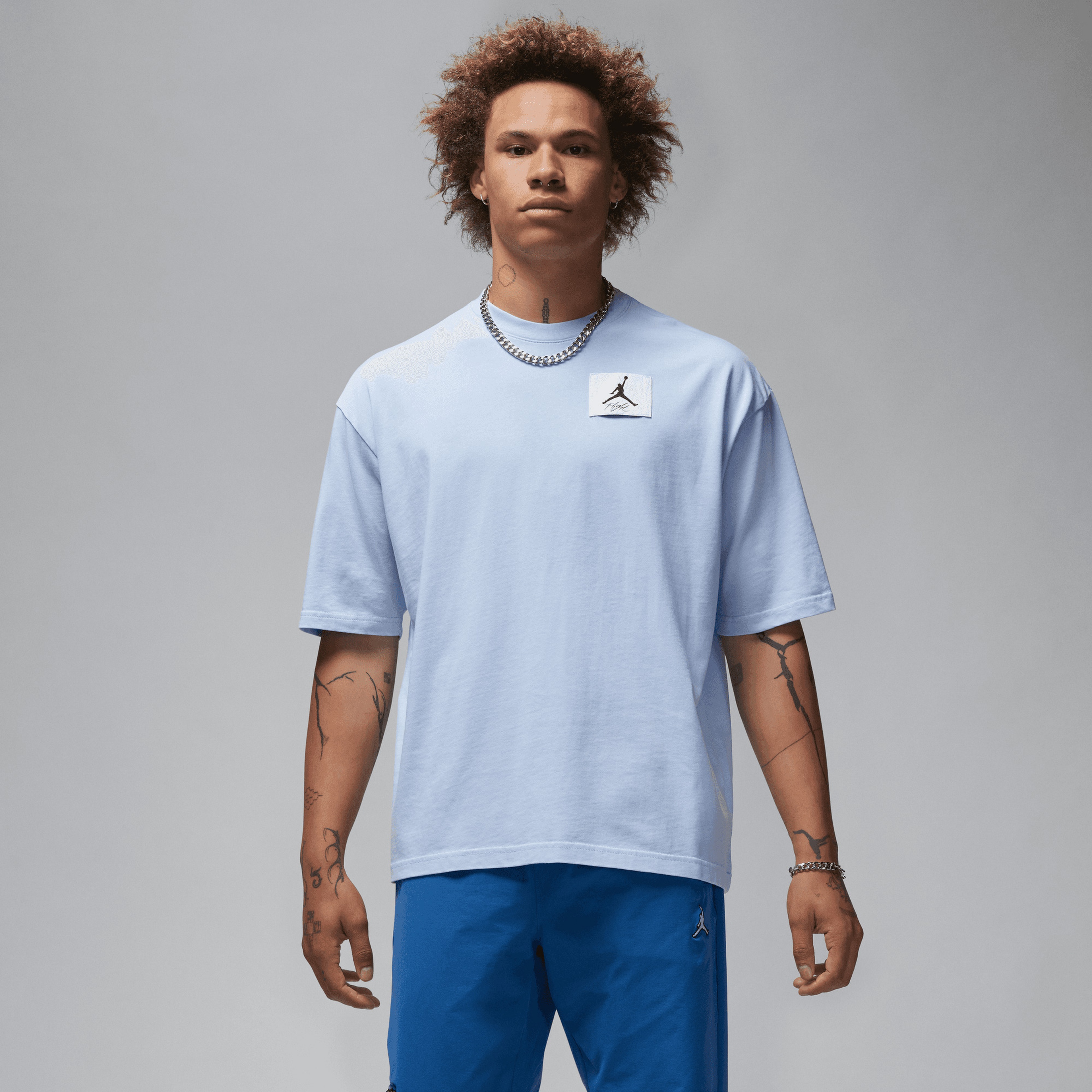 Jordan Flight Essentials Oversize Erkek Mavi T-Shirt