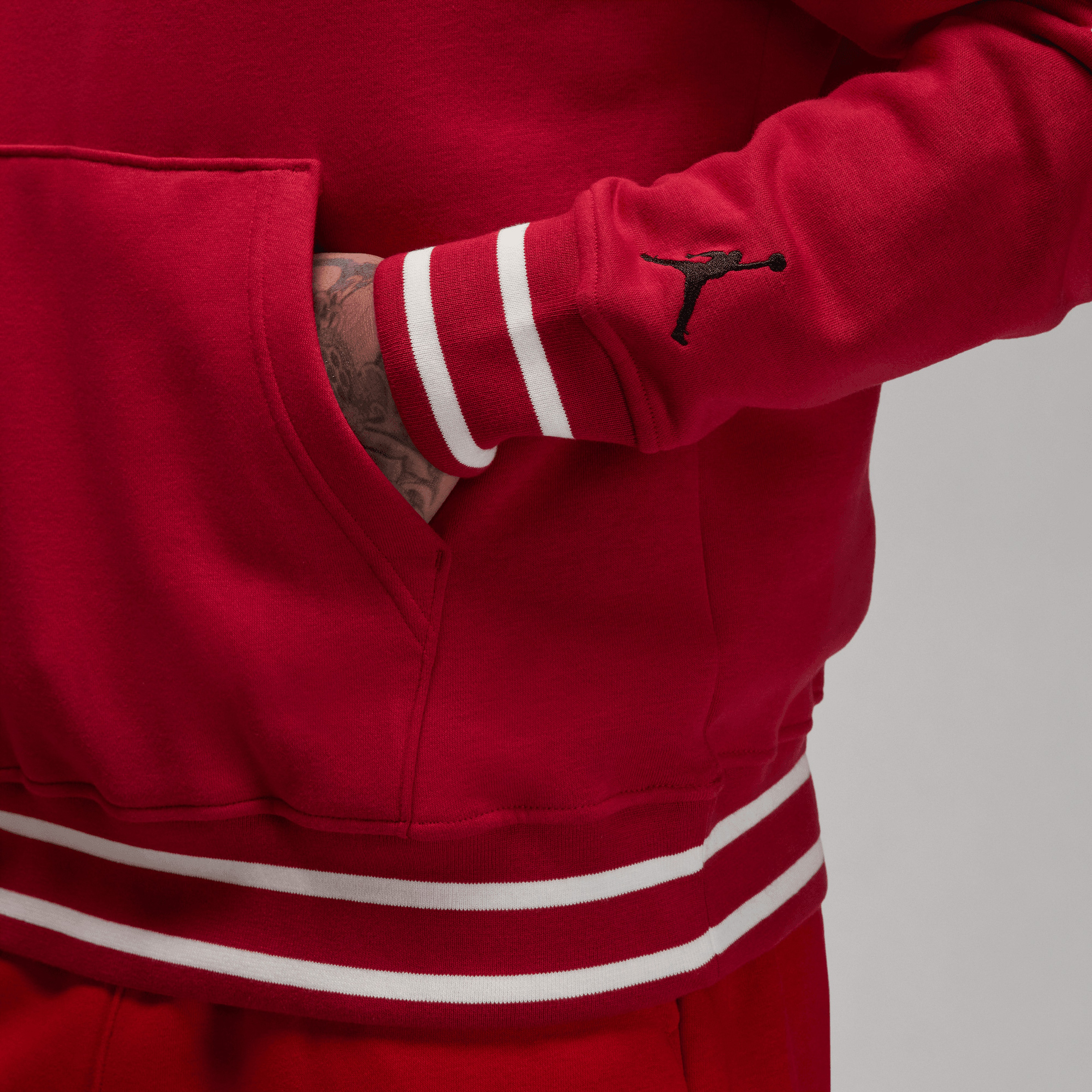 Jordan MJ Flight Mvp Fleece Pullover Erkek Kırmızı Hoodie