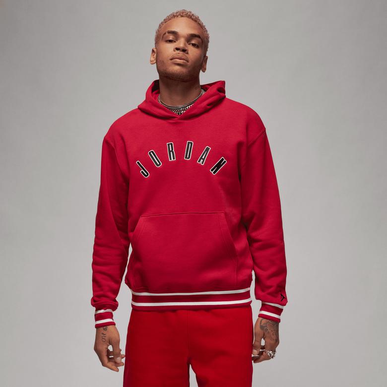 Jordan MJ Flight Mvp Fleece Pullover Erkek Kırmızı Hoodie
