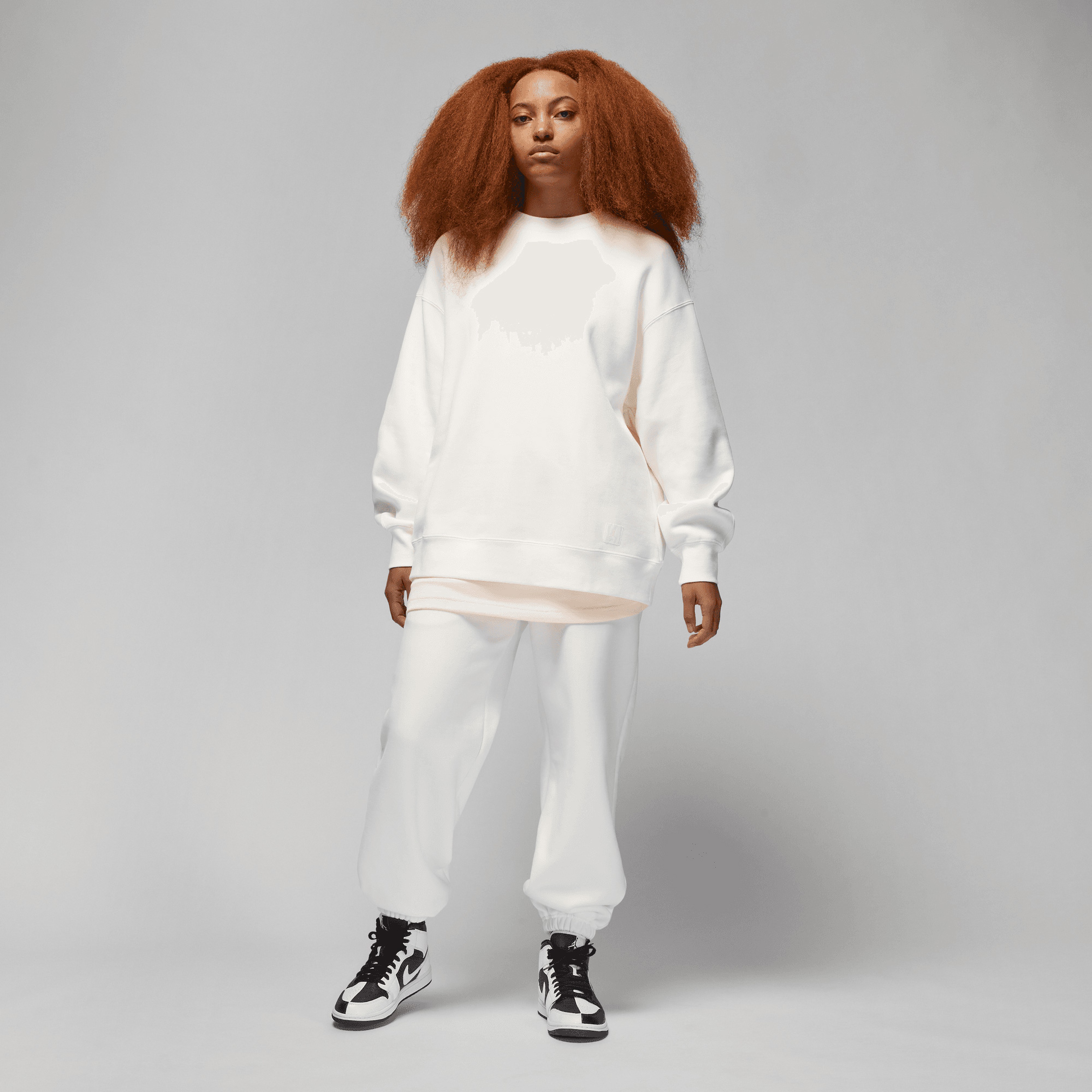 Jordan Flight Fleece Crew Kadın Beyaz Sweatshirt