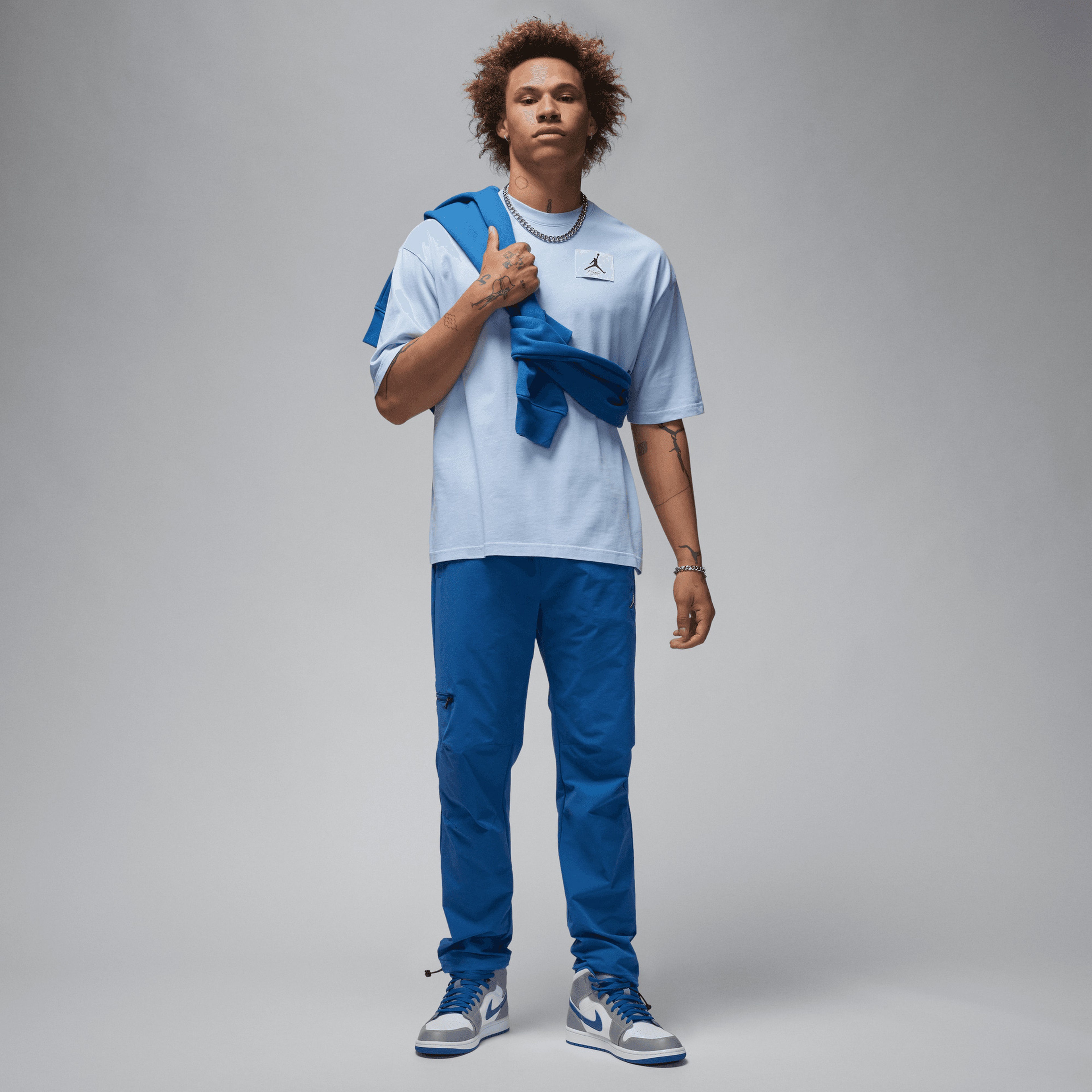 Jordan Flight Essentials Oversize Erkek Mavi T-Shirt
