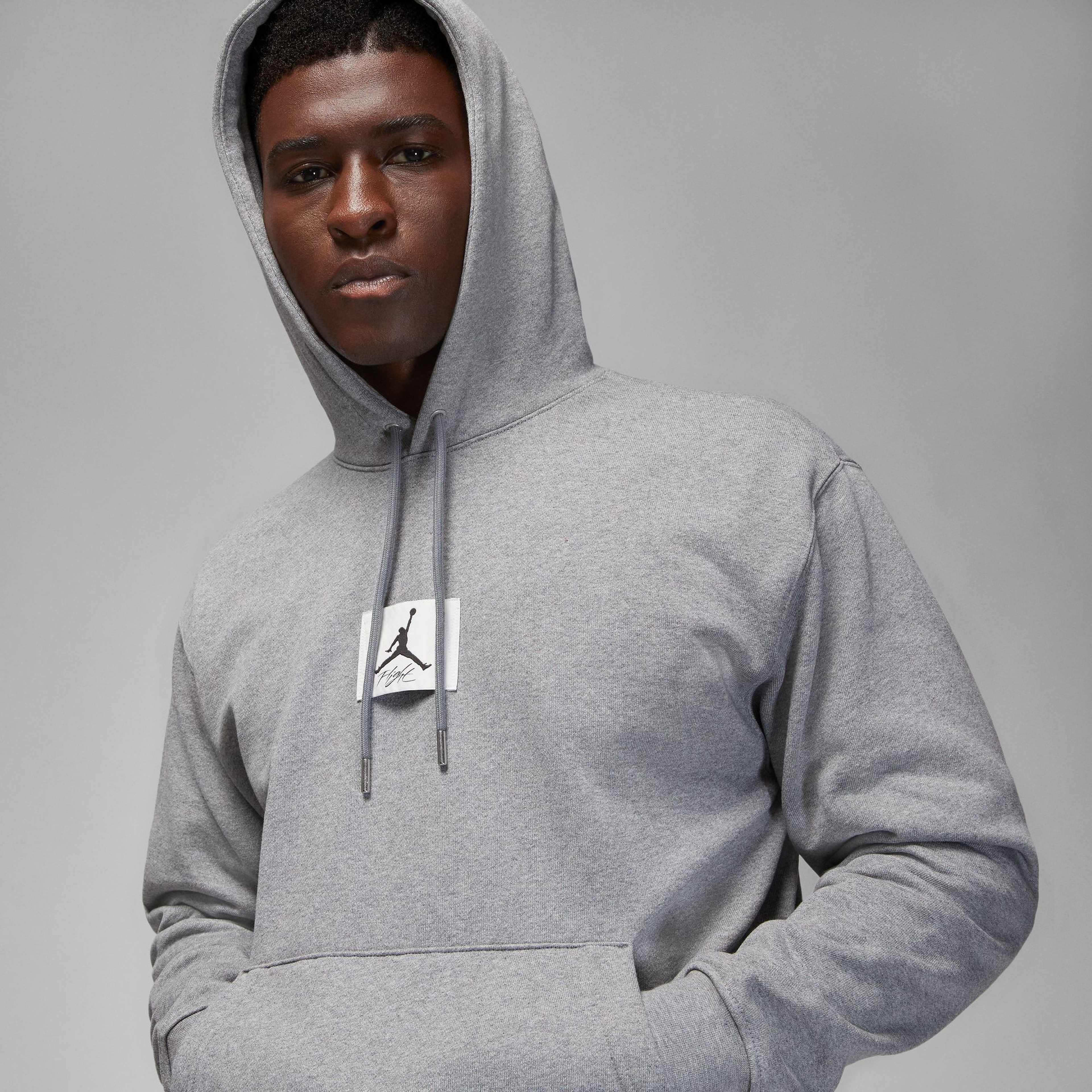 Jordan Flight Fleece Pullover Erkek Gri Hoodie