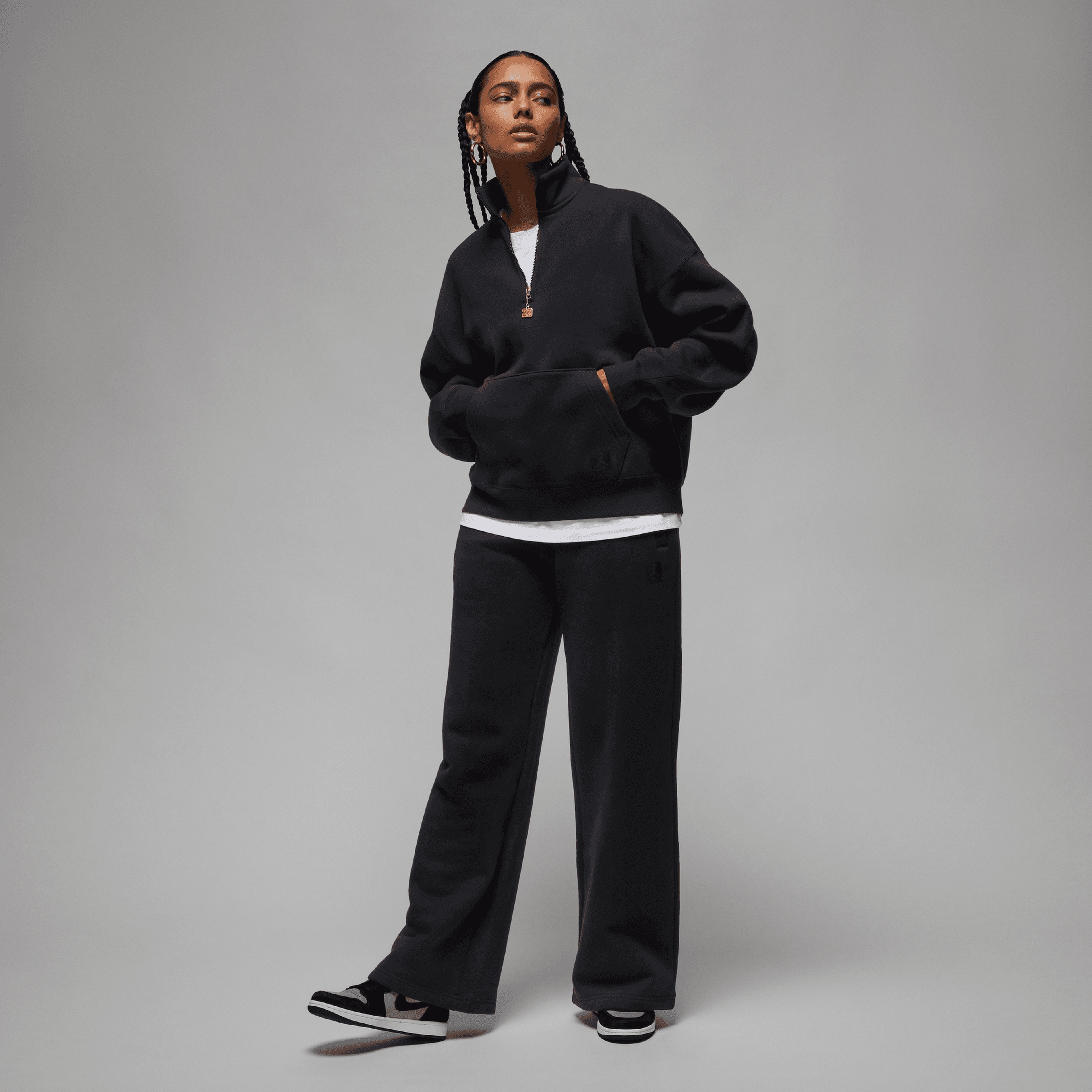 Jordan Flight Fleece Kadın Siyah Sweatshirt