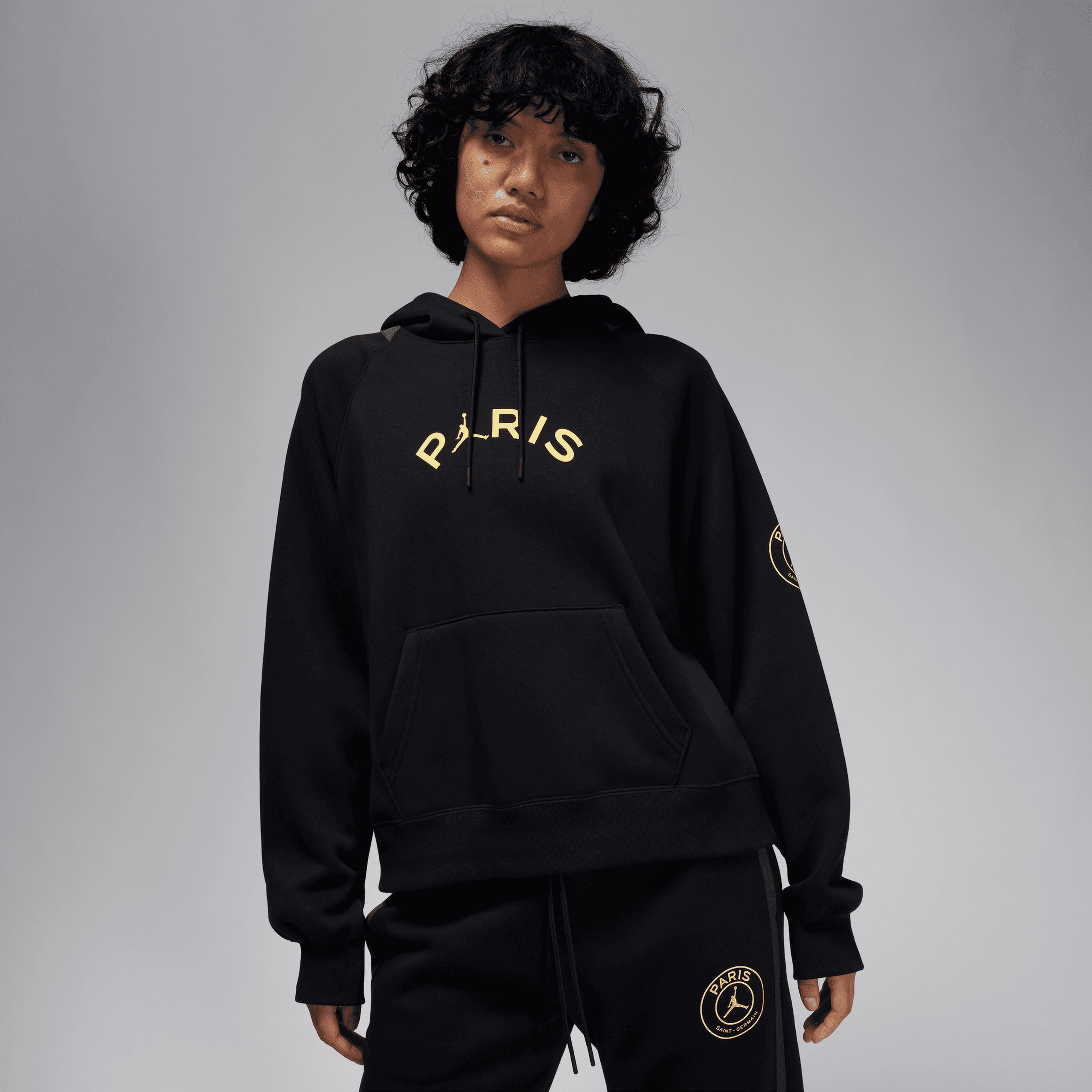 Nike Paris Saint-Germain Brooklyn Fleece Kadın Siyah/Gri Hoodie