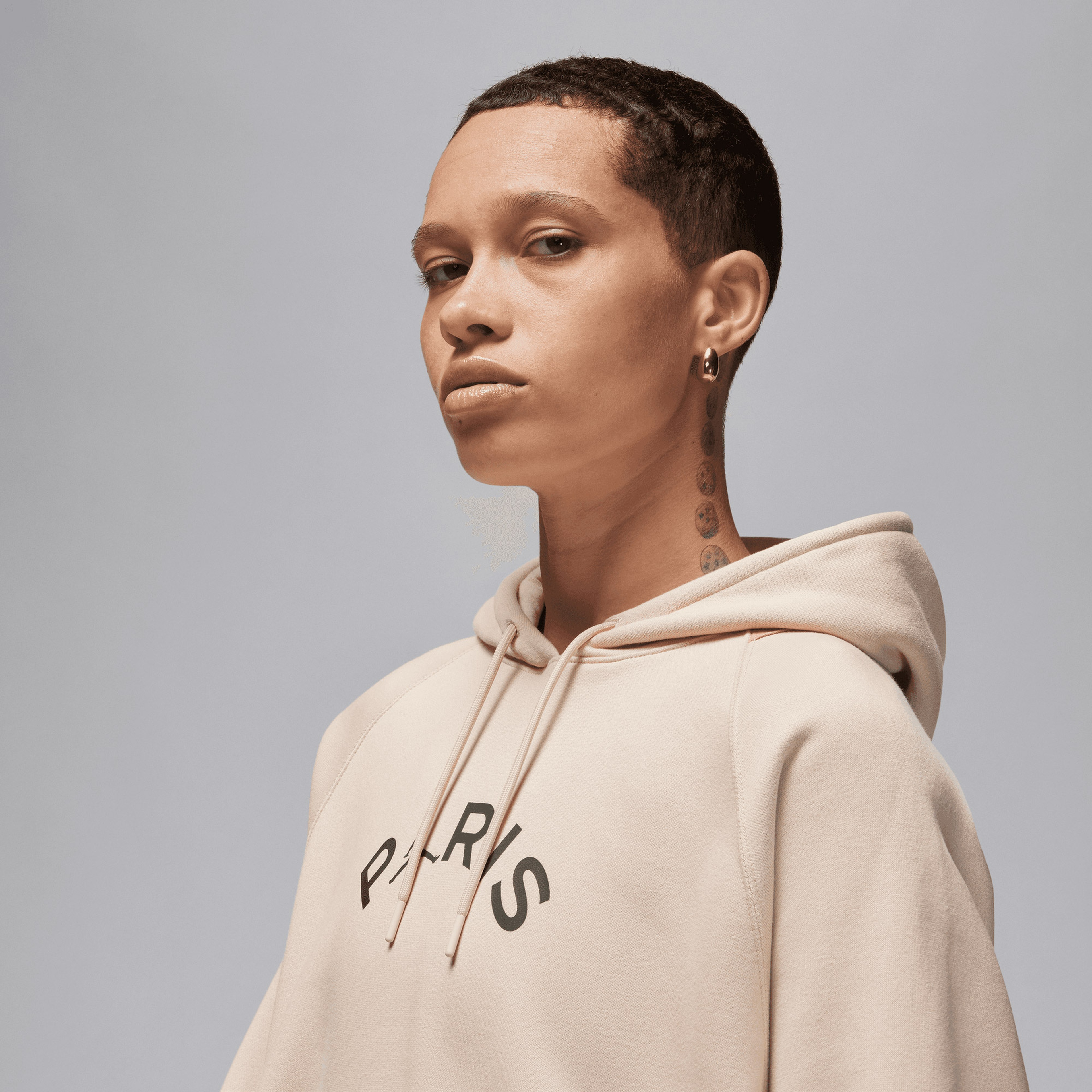 Nike Paris Saint-Germain Brooklyn Fleece Kadın Krem Hoodie