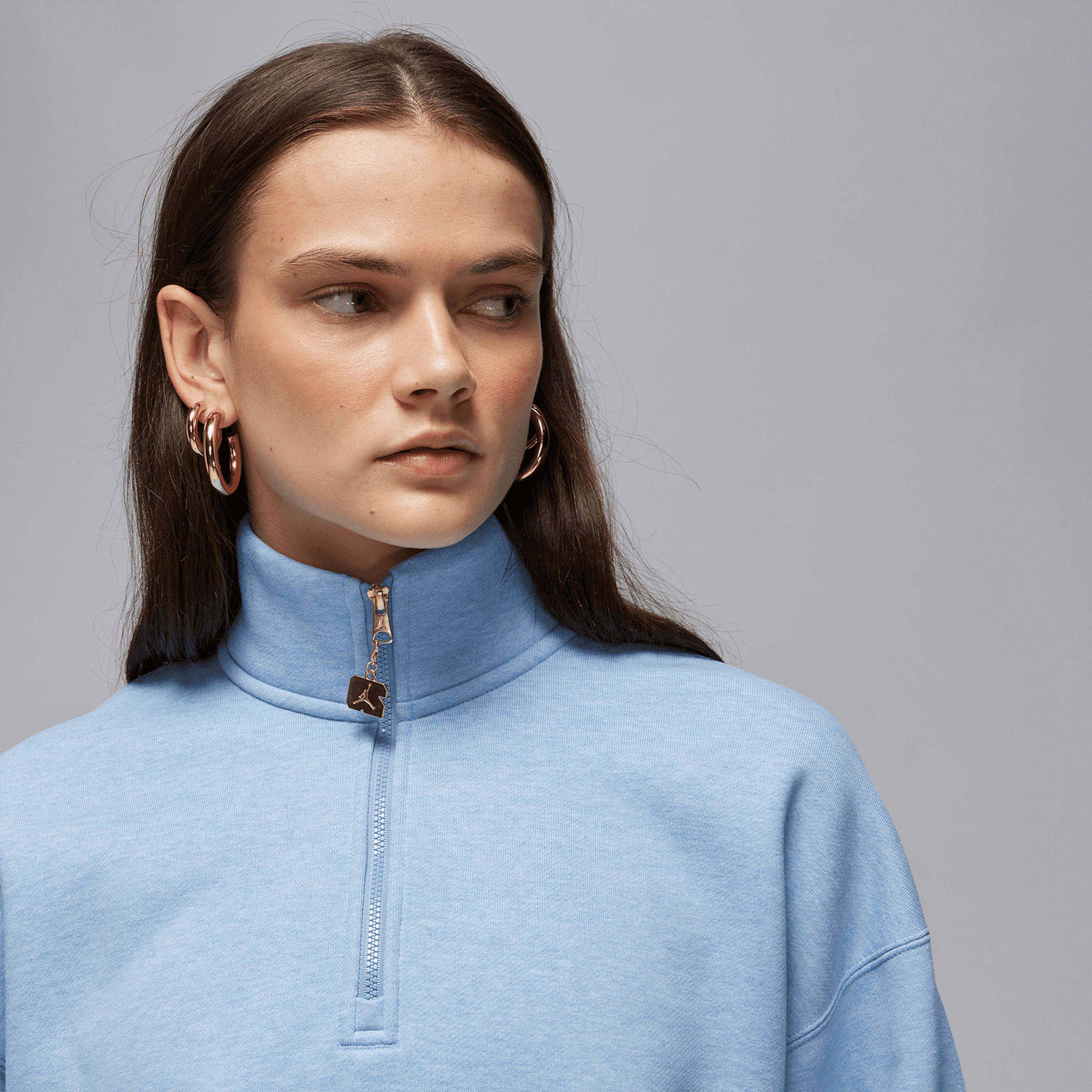 Jordan Flight Fleece Kadın Mavi Sweatshirt