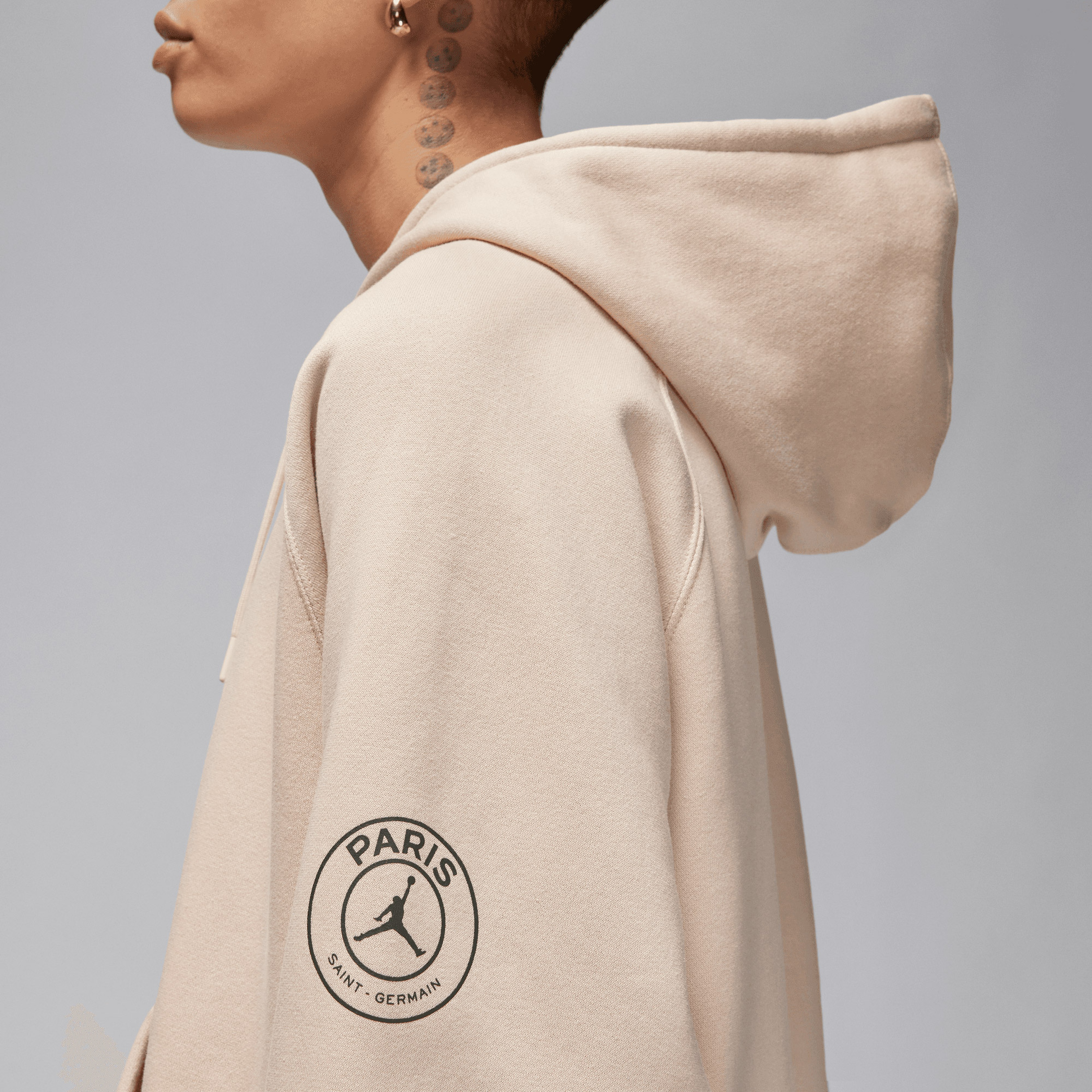 Nike Paris Saint-Germain Brooklyn Fleece Kadın Krem Hoodie