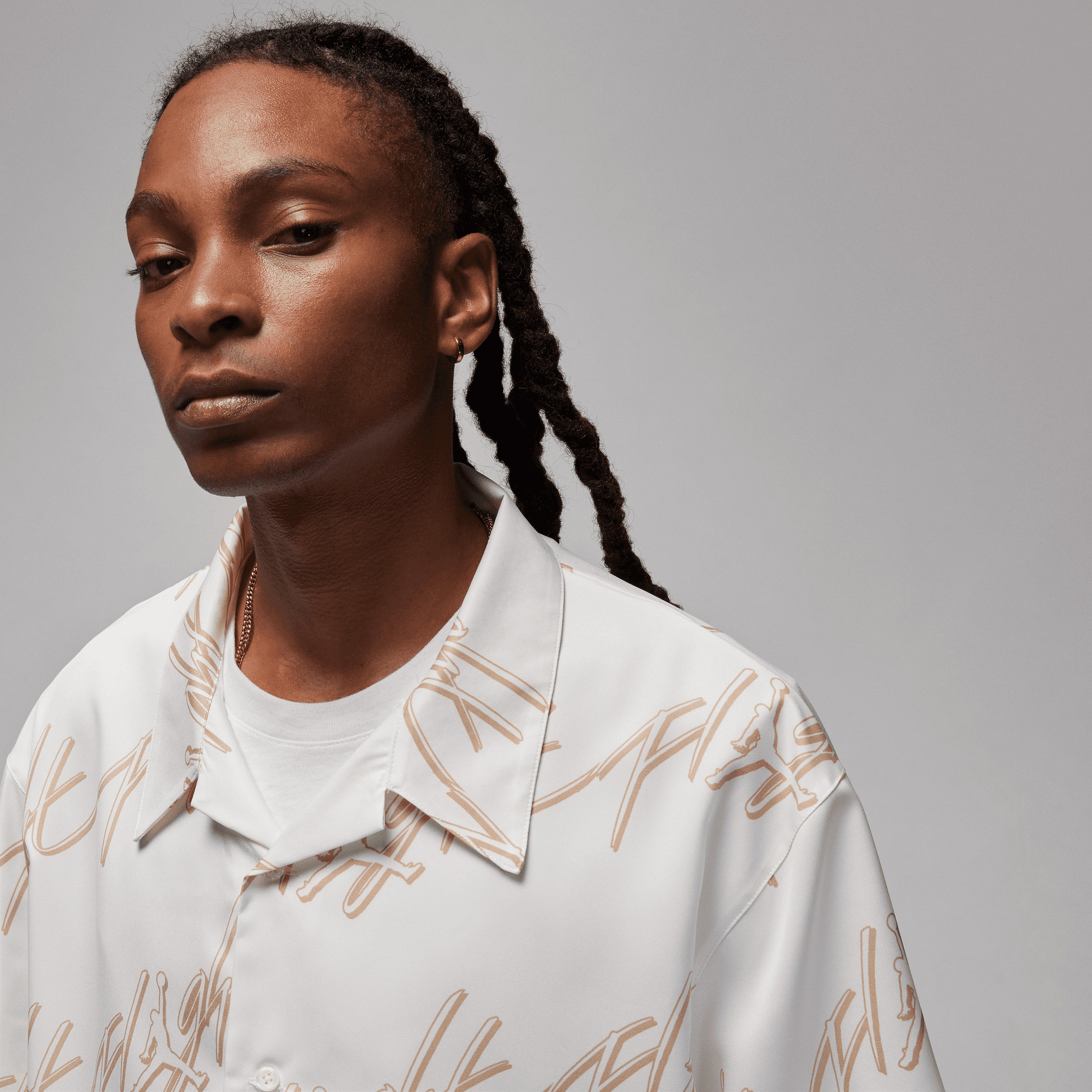 Jordan Essentials Graphics Full-Button Erkek Krem Gömlek