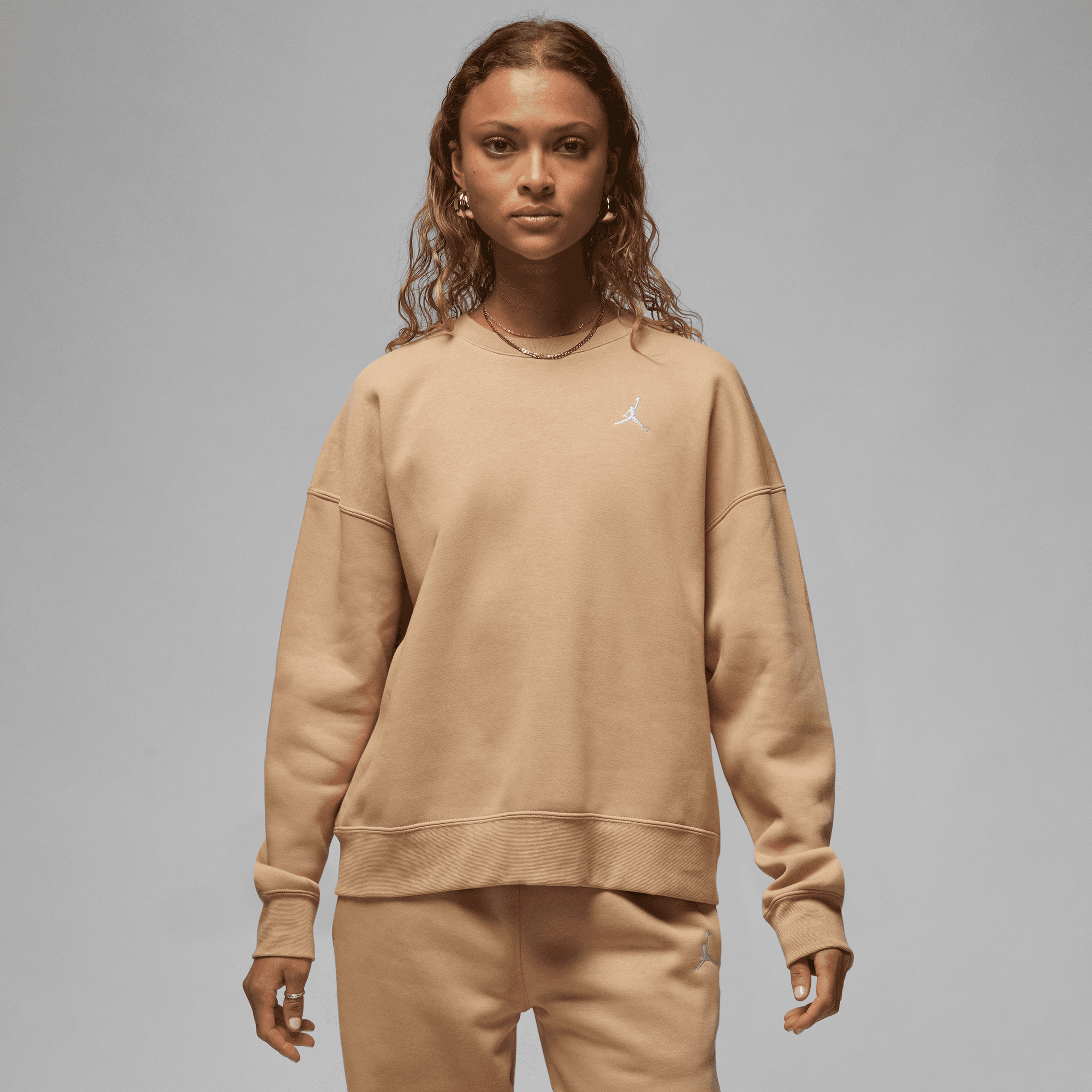 Jordan Brooklyn Fleece Crew Kadın Krem Sweatshirt