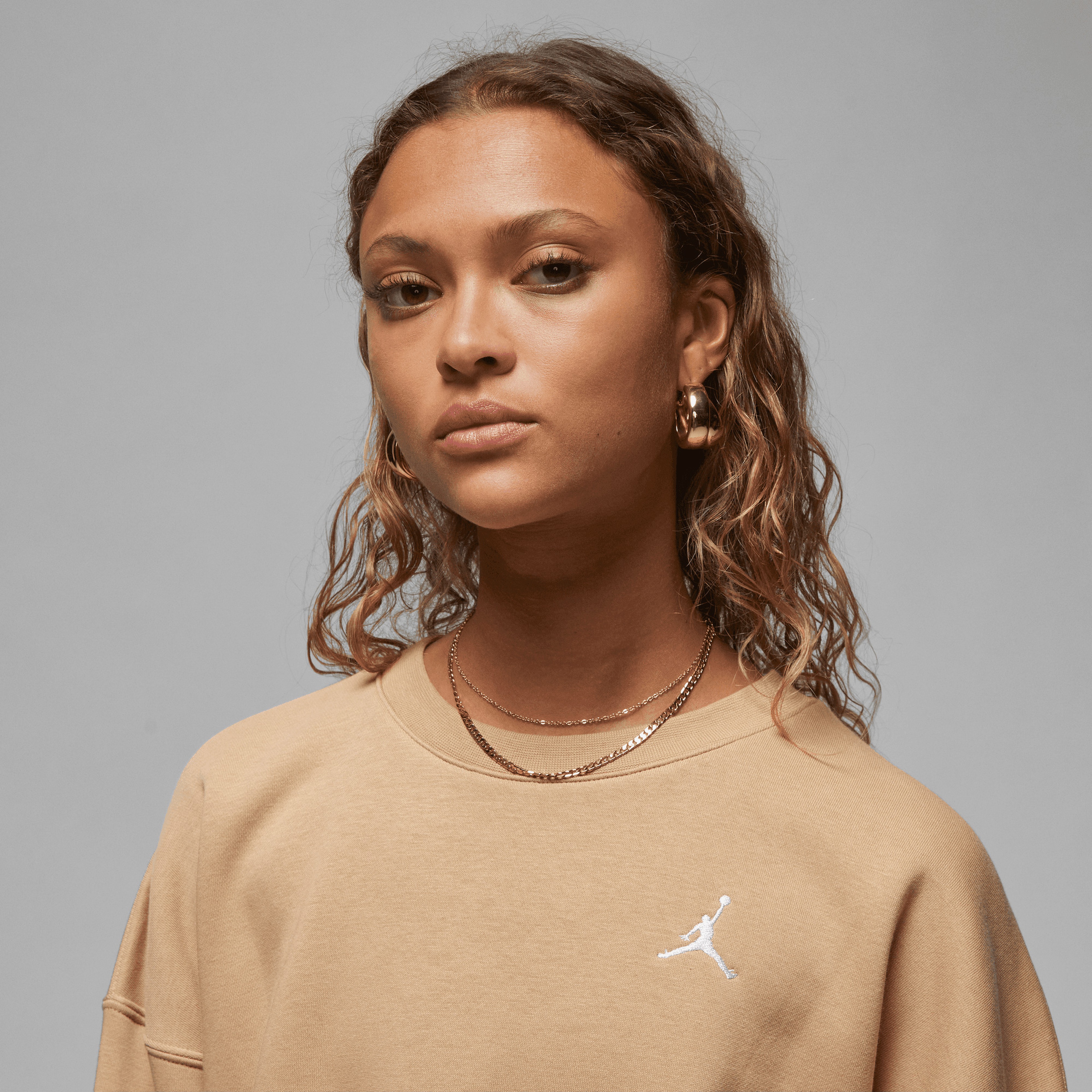 Jordan Brooklyn Fleece Crew Kadın Krem Sweatshirt