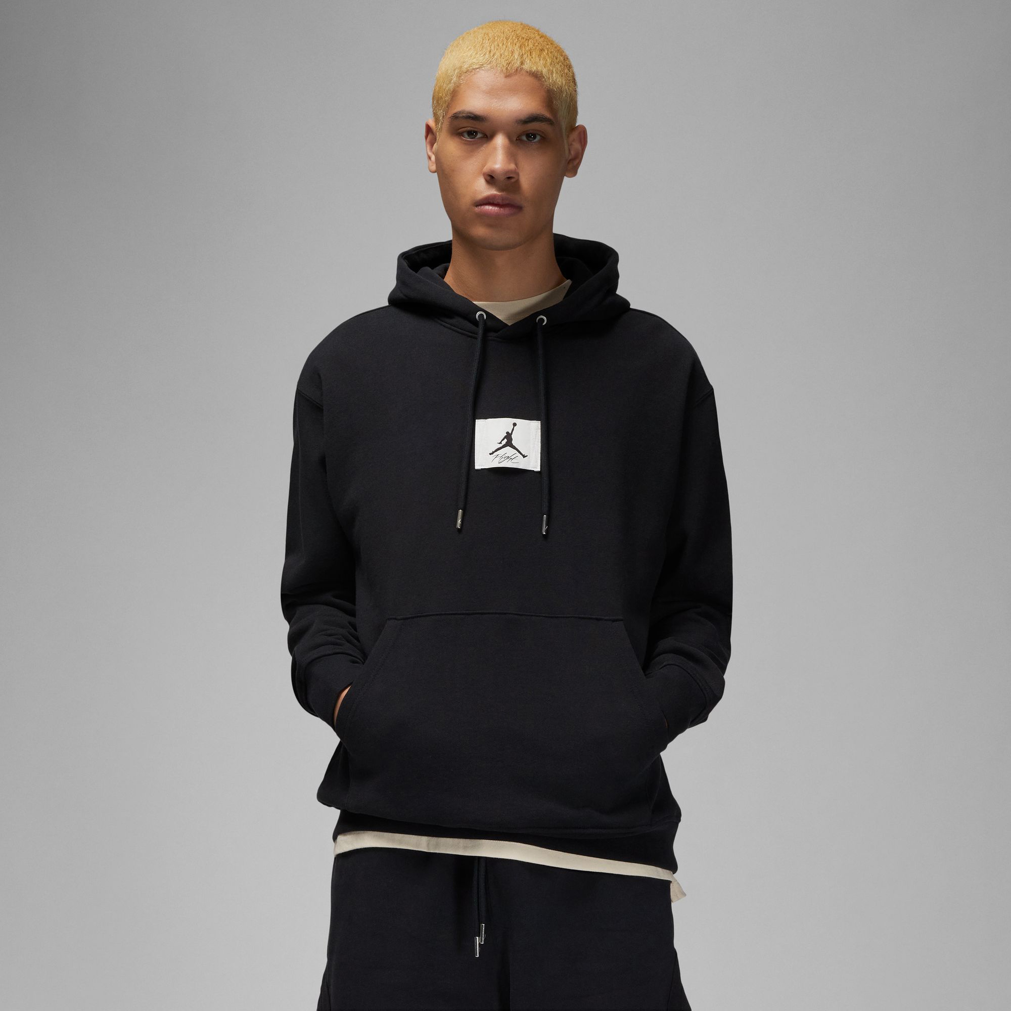 Jordan Flight Fleece Pullover Erkek Siyah Hoodie