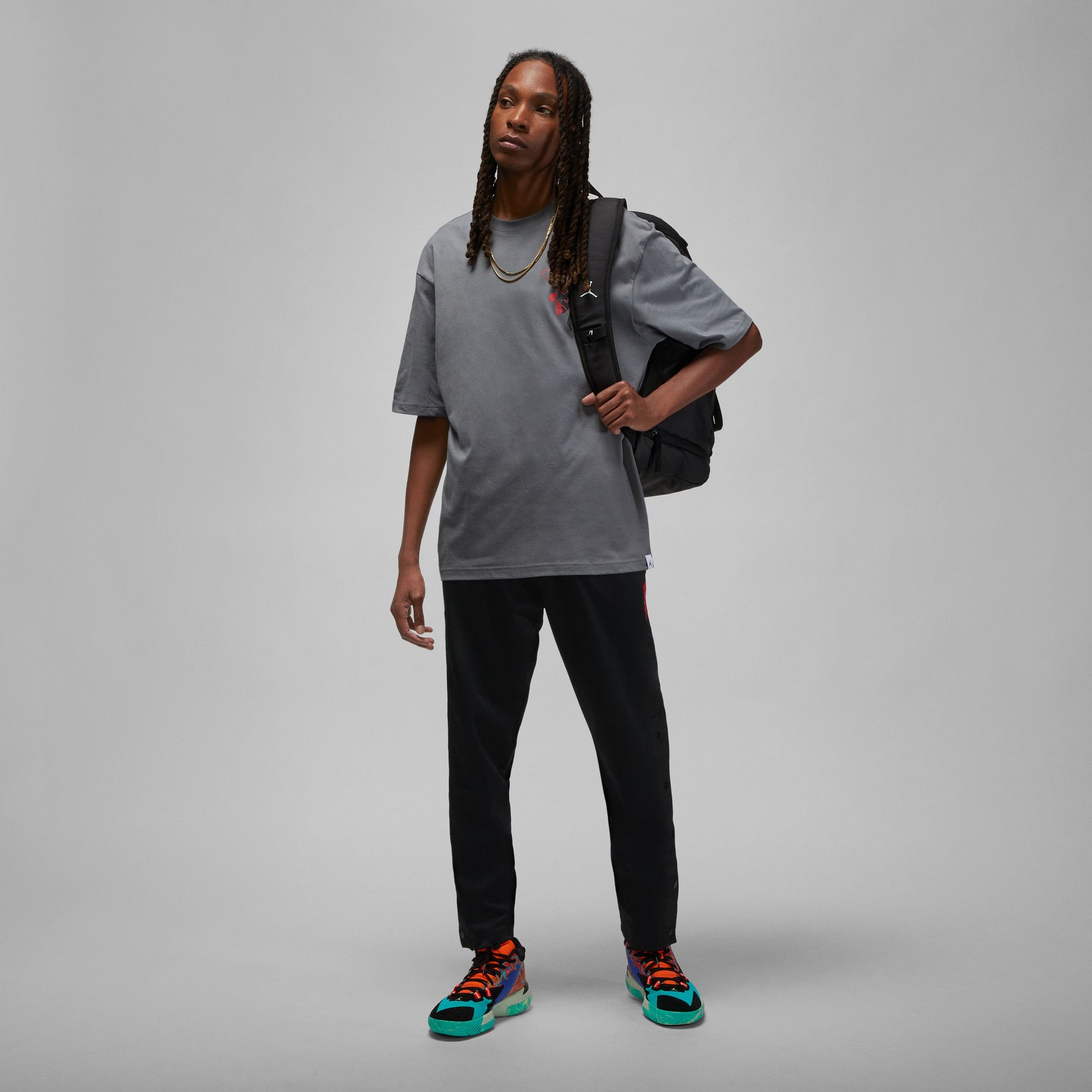 Jordan Zion Erkek Gri T-Shirt