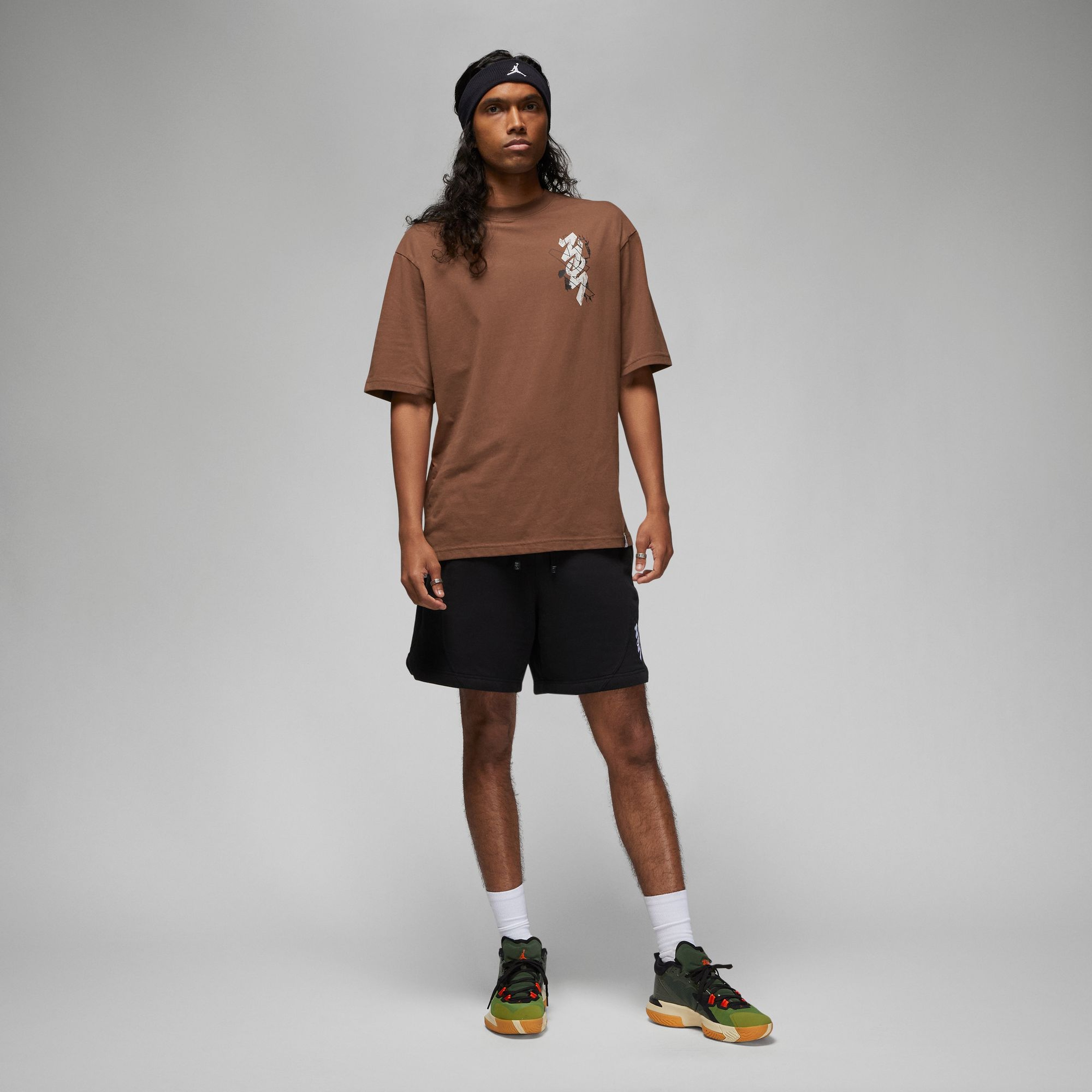 Jordan Zion Erkek Kahverengi T-Shirt