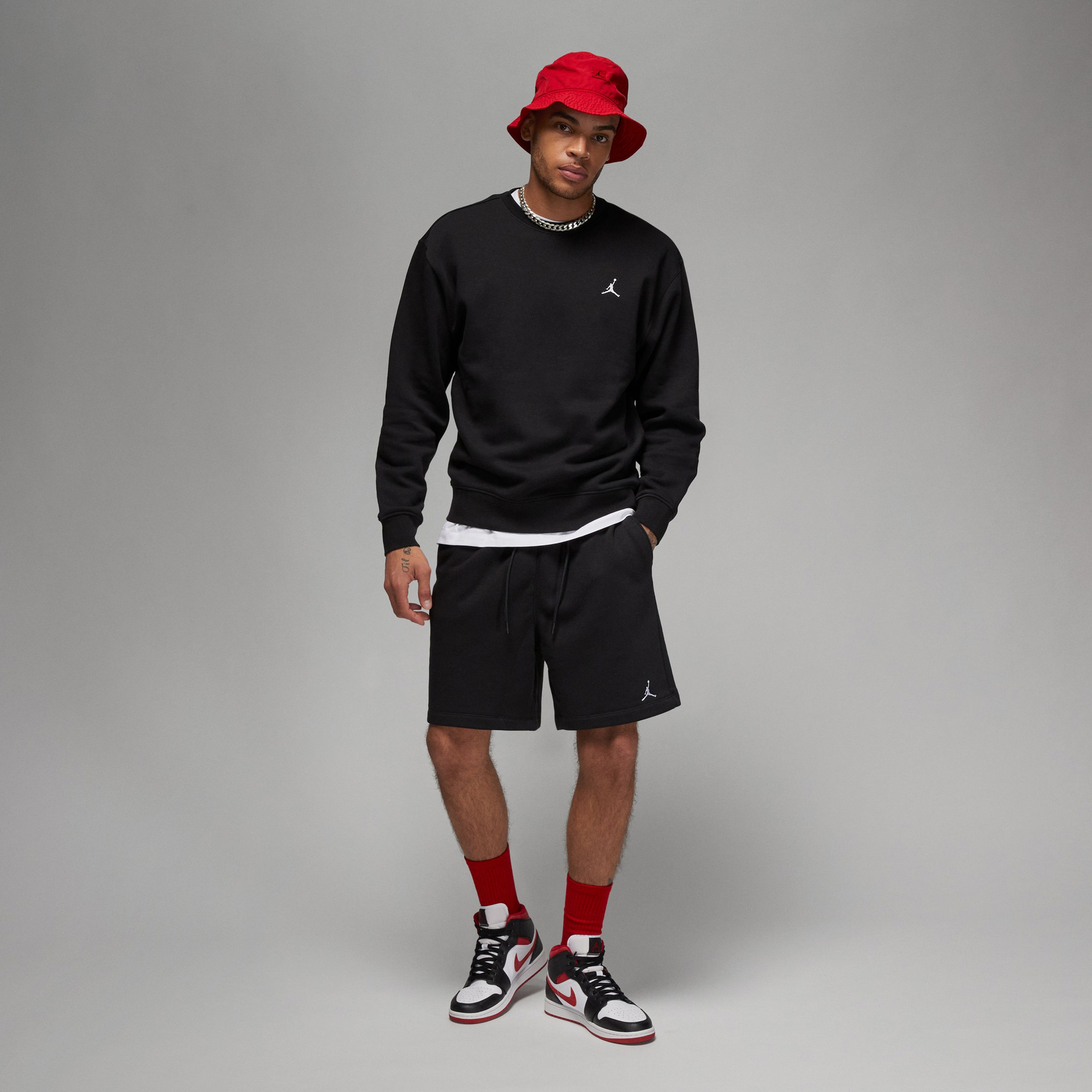 Jordan Essentials Flc Crew Erkek Siyah Sweatshirt