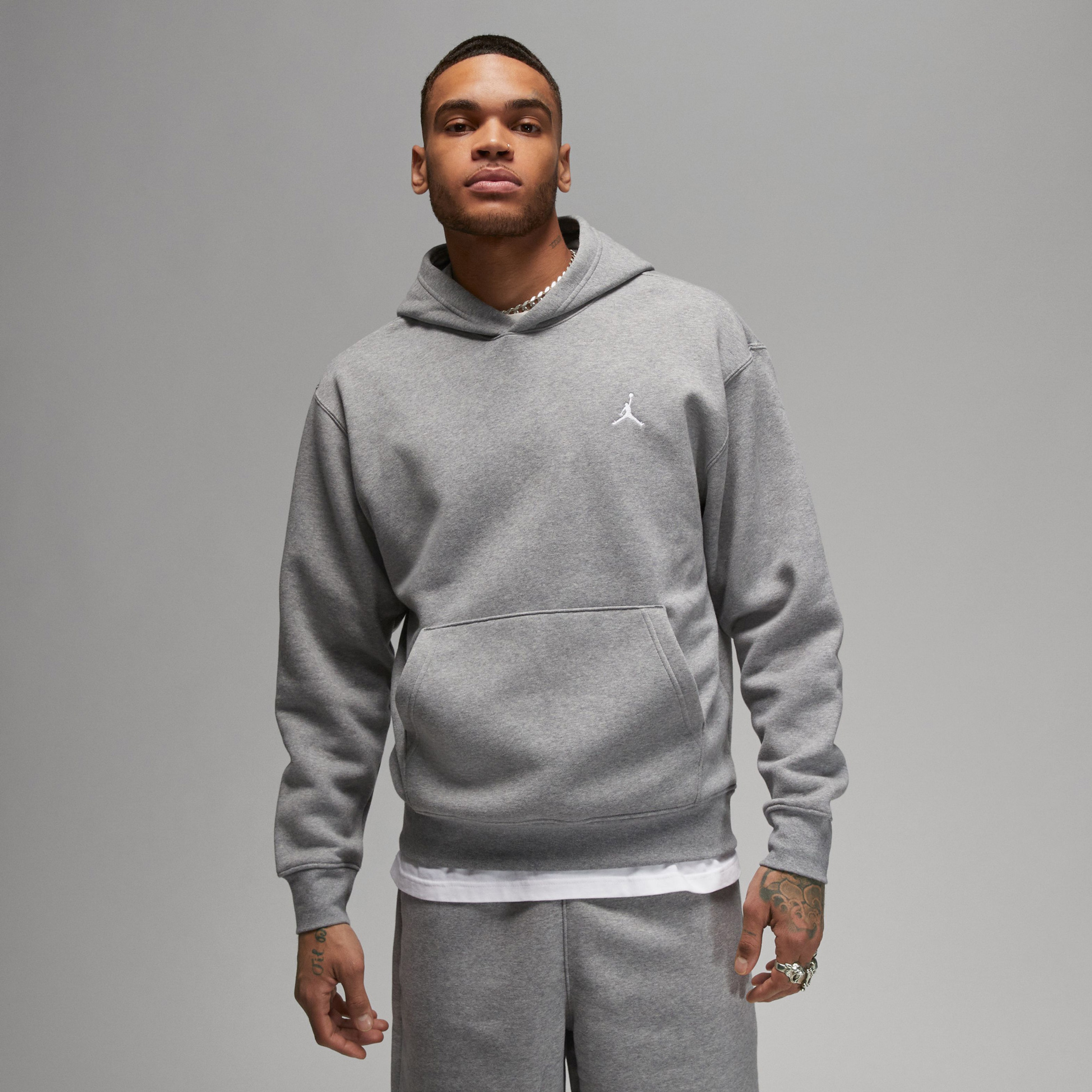 Jordan Essentials Flc Po Erkek Gri Hoodie