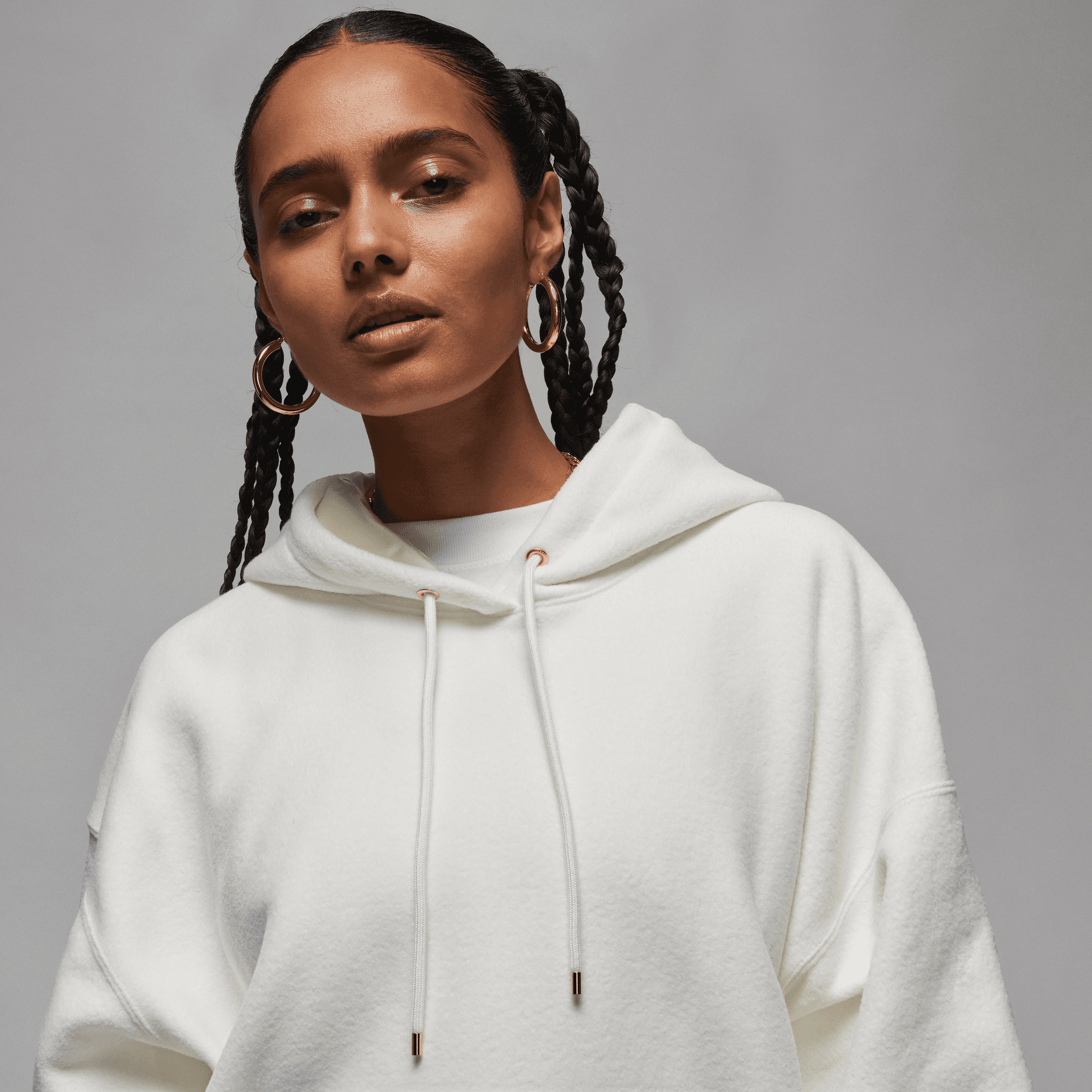 Jordan Flt Po Wntrzd Kadın Beyaz Hoodie