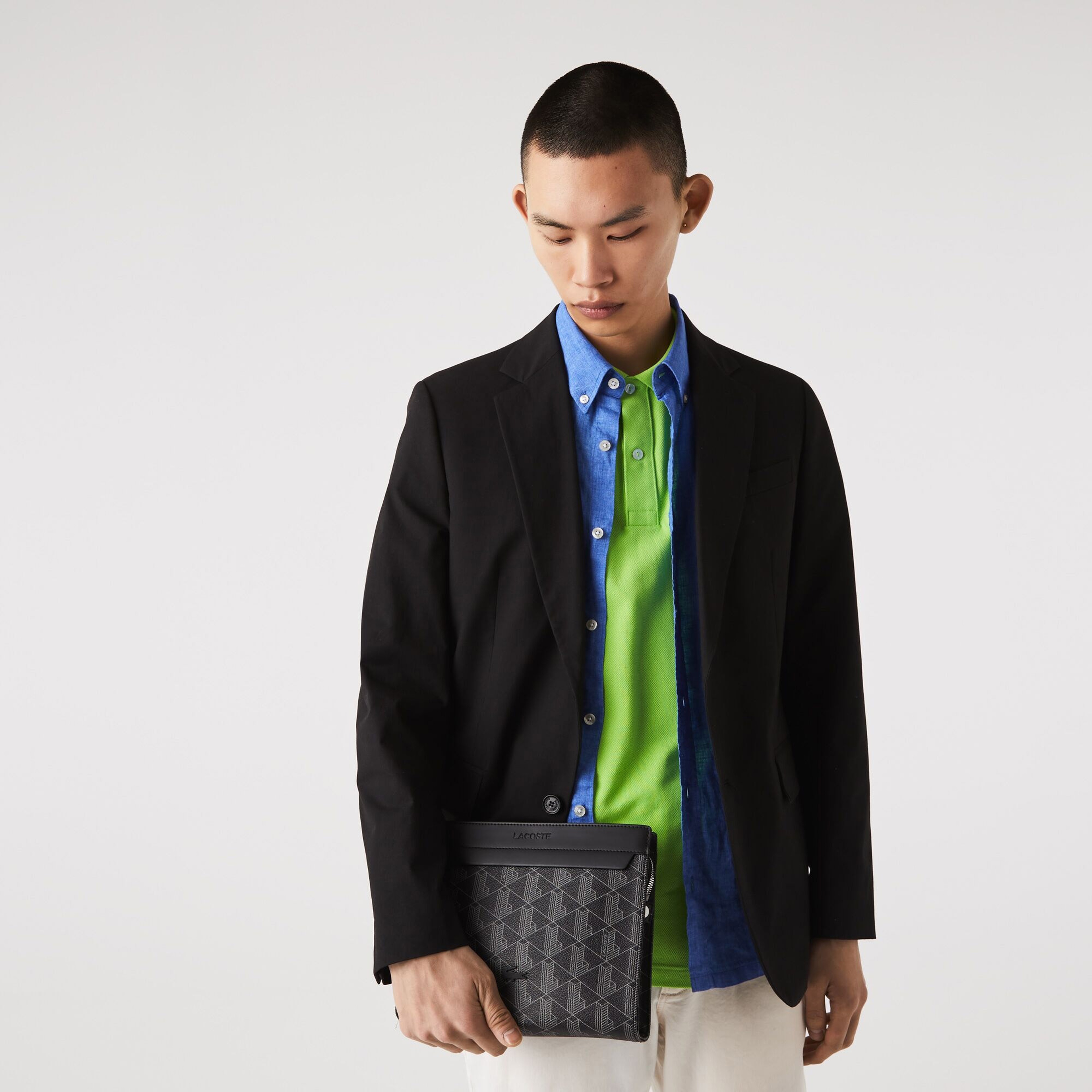 Lacoste Men's The Blend Monogram Print Canvas Toiletry Bag