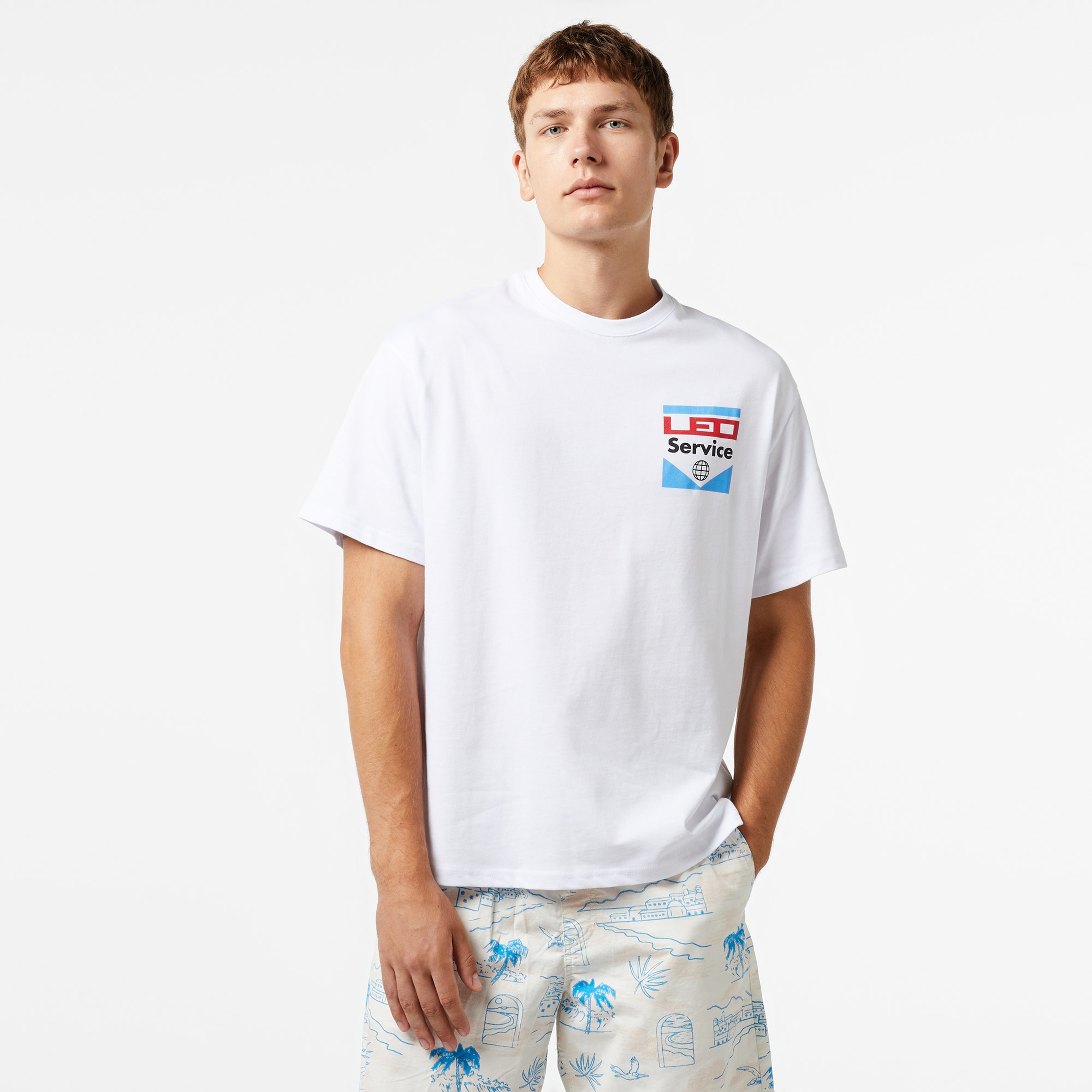 Leo Service Erkek Beyaz T-Shirt