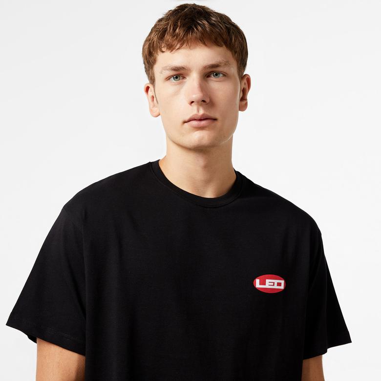 Leo Spray Paint Unisex Siyah T-Shirt