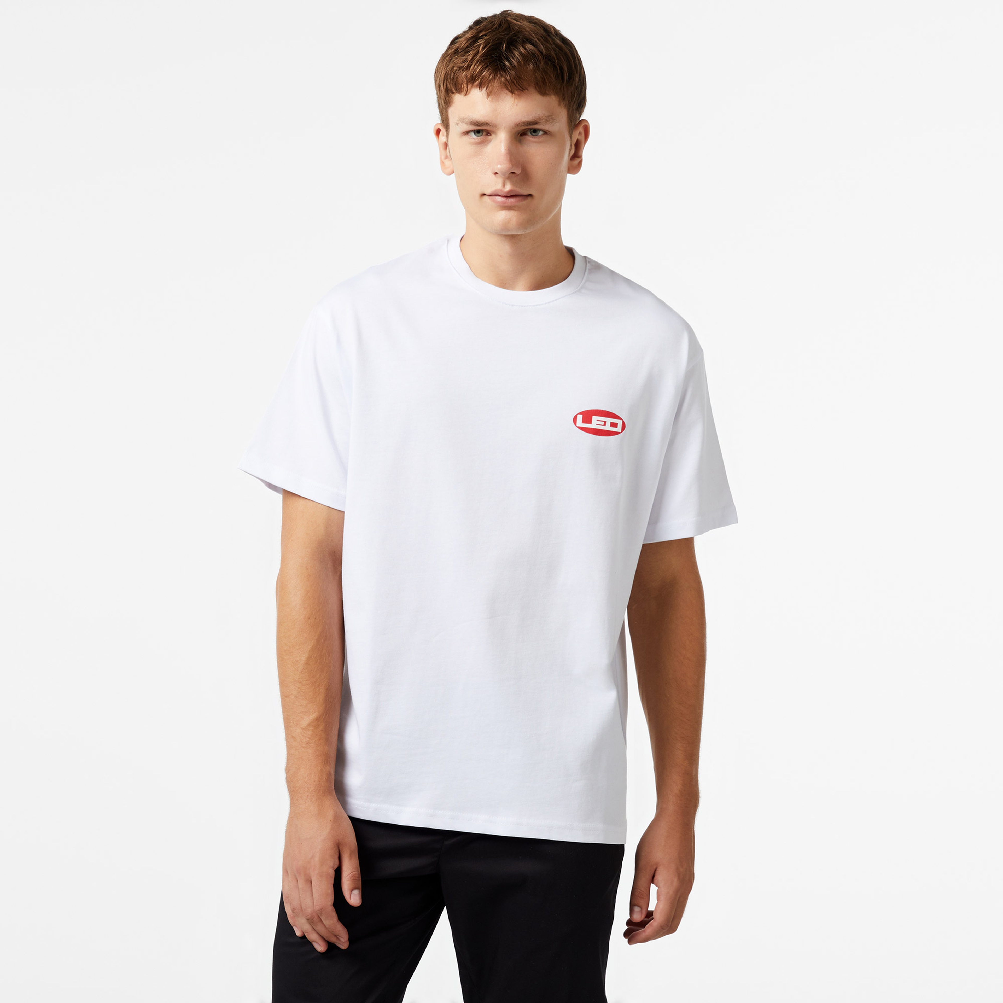 Leo Spray Paint Unisex Beyaz T-Shirt