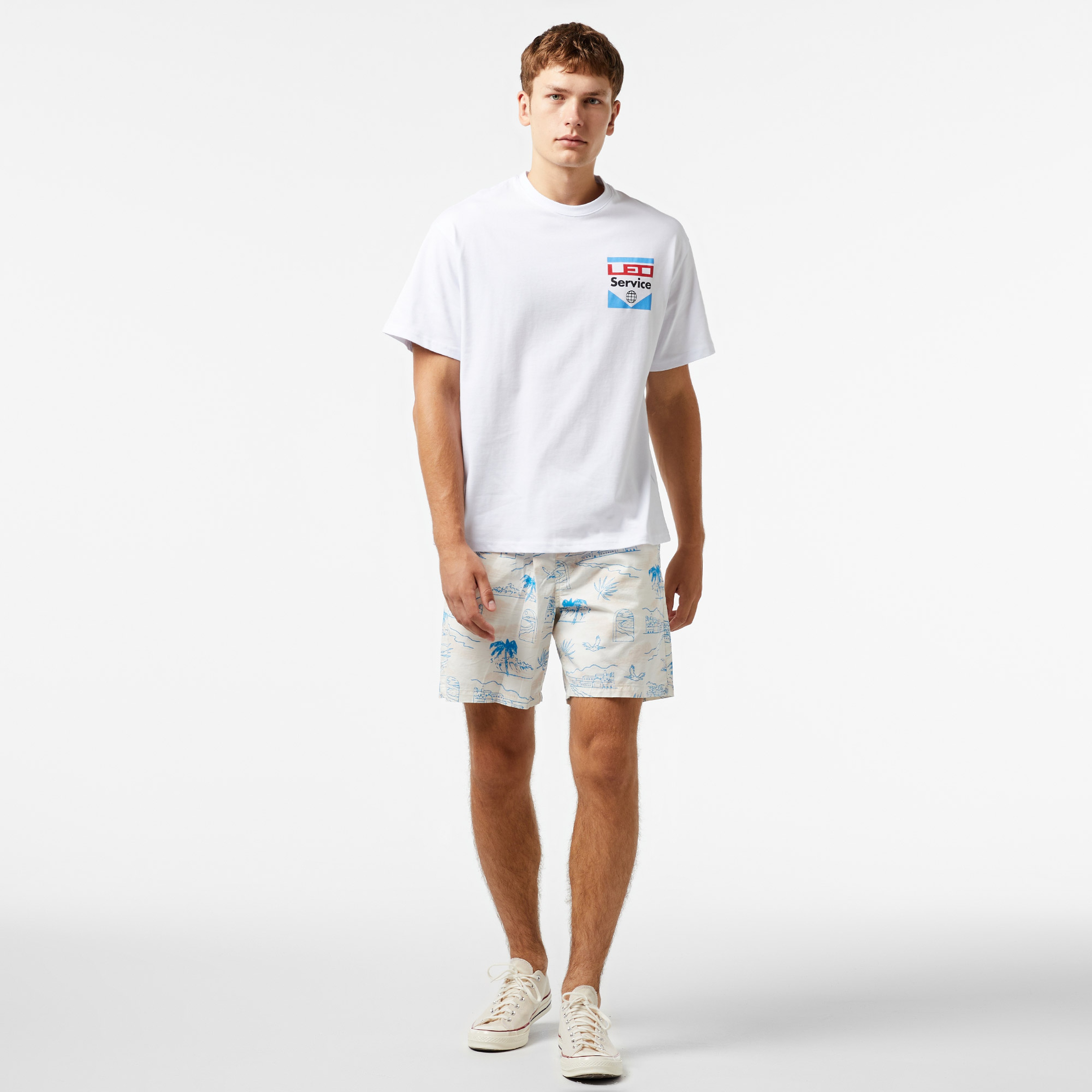 Leo Service Erkek Beyaz T-Shirt