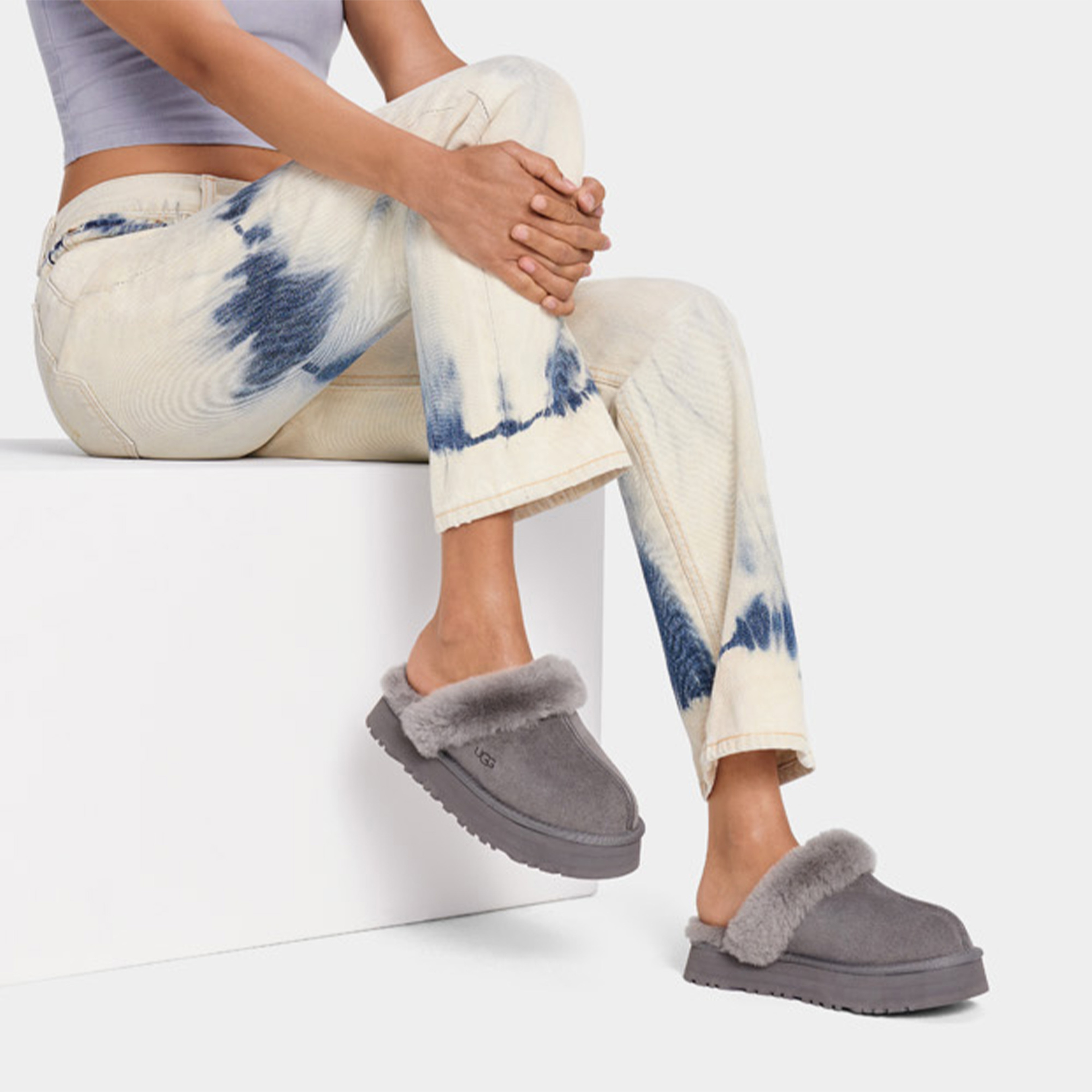 UGG Disquette Charcoal Kadın Gri Terlik
