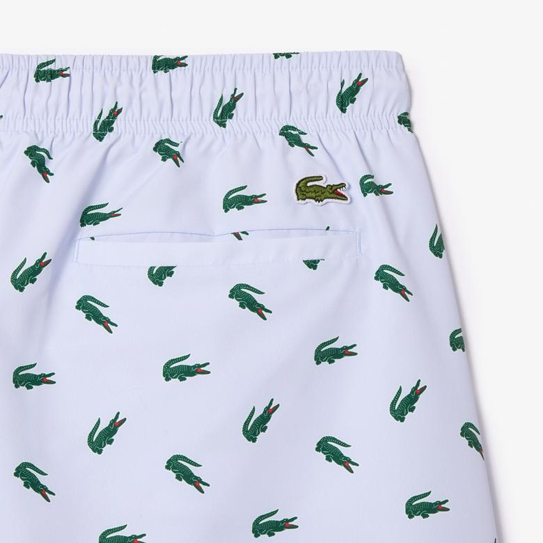Lacoste Multi Logo Erkek Mavi Deniz Şortu