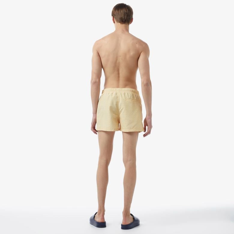 Erkek Desenli Sarı Mayo Şort
