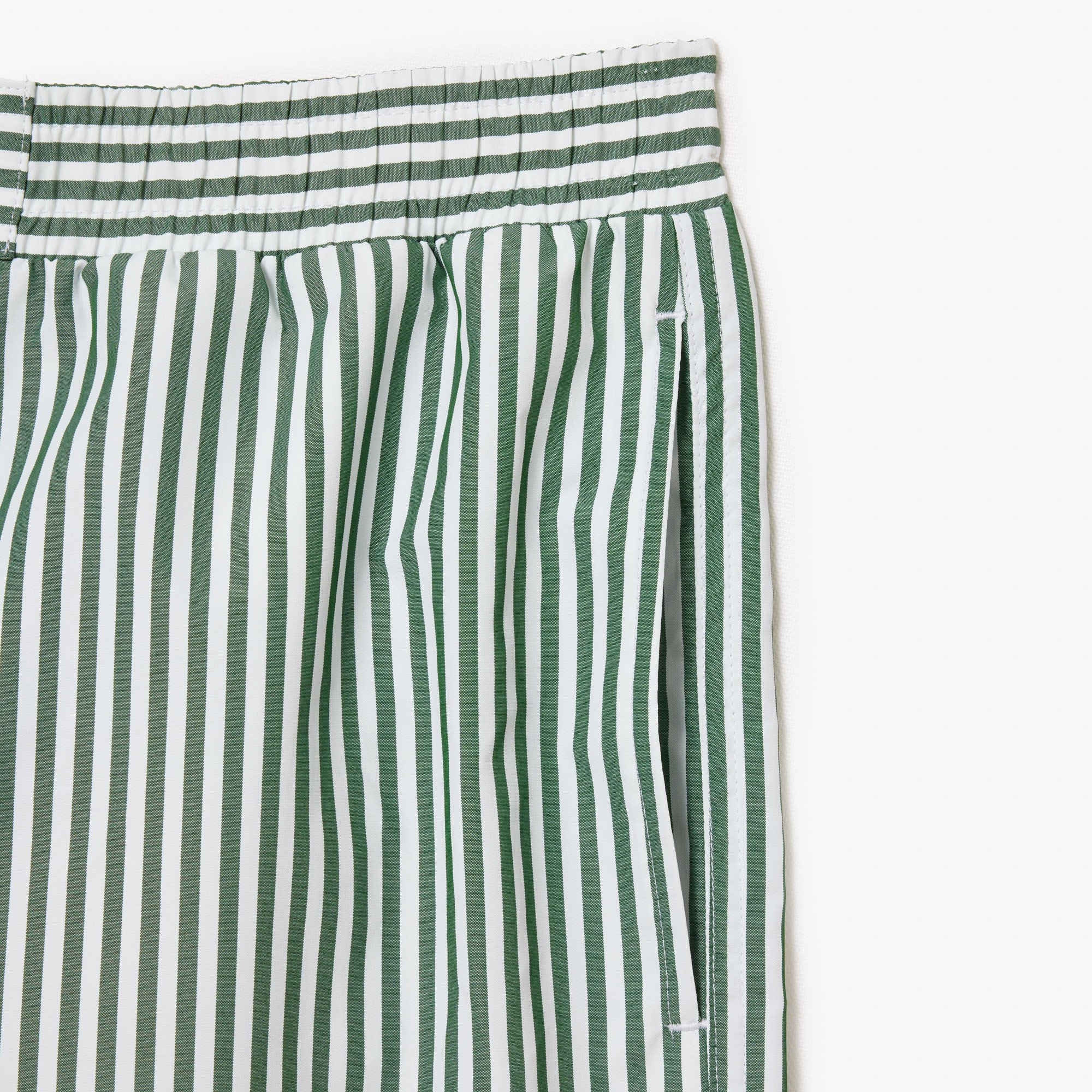 みちゃ Lacoste Erkek Çizgili Beyaz Mayo ŞortMMH6781| Occasion