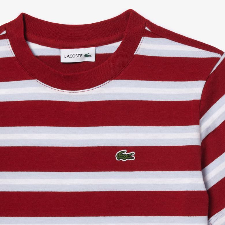 Çocuk Bisiklet Yaka Çizgili Kırmızı T-Shirt