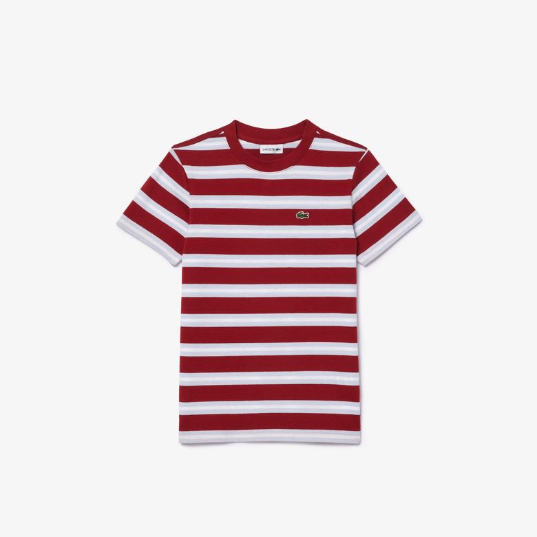 Çocuk Bisiklet Yaka Çizgili Kırmızı T-Shirt