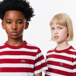 Çocuk Bisiklet Yaka Çizgili Kırmızı T-Shirt