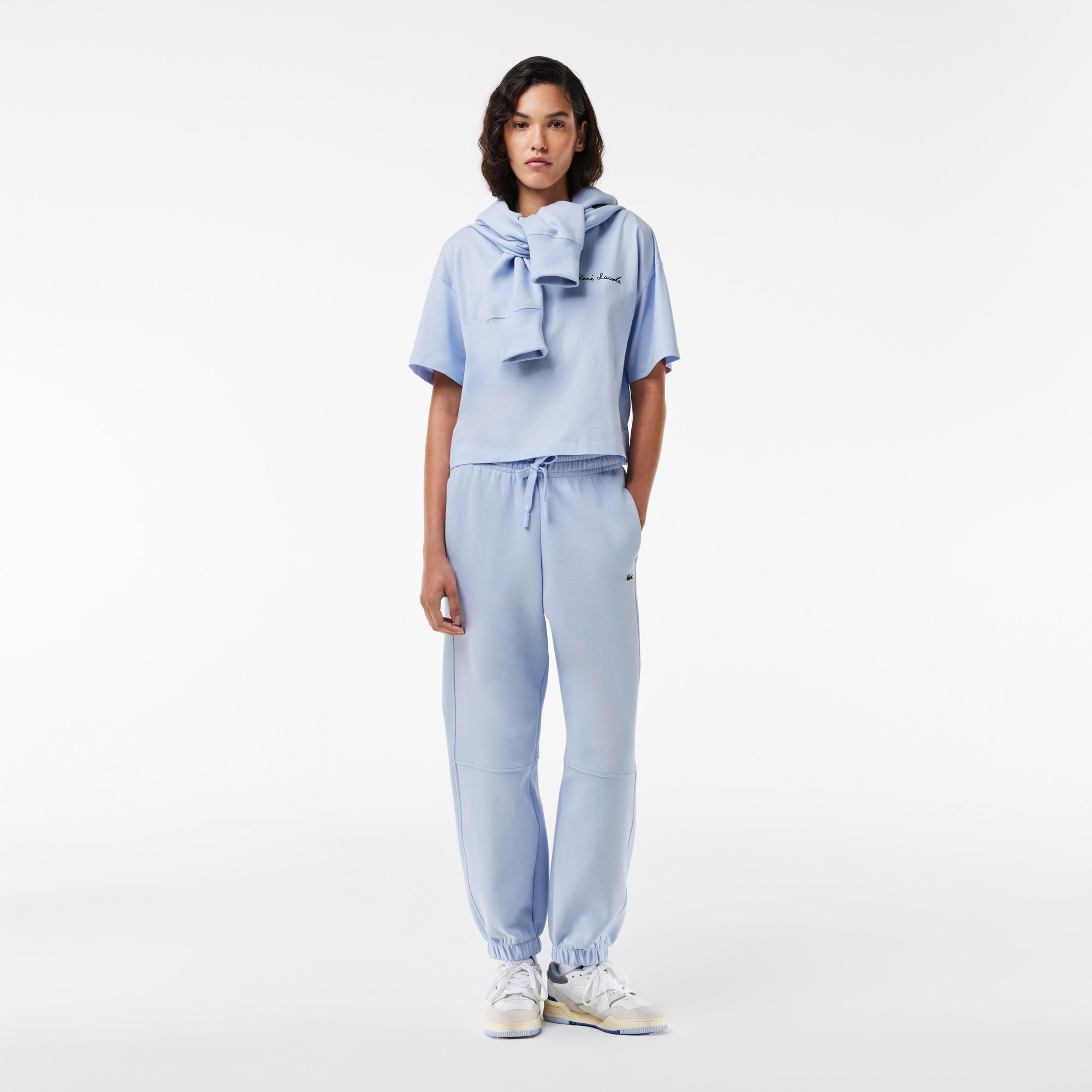 Kadın Relaxed Fit Bisiklet Yaka Mavi T-Shirt