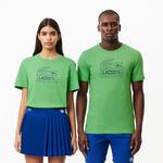 Roland Garros Unisex Regular Fit Bisiklet Yaka Baskılı Yeşil T-Shirt