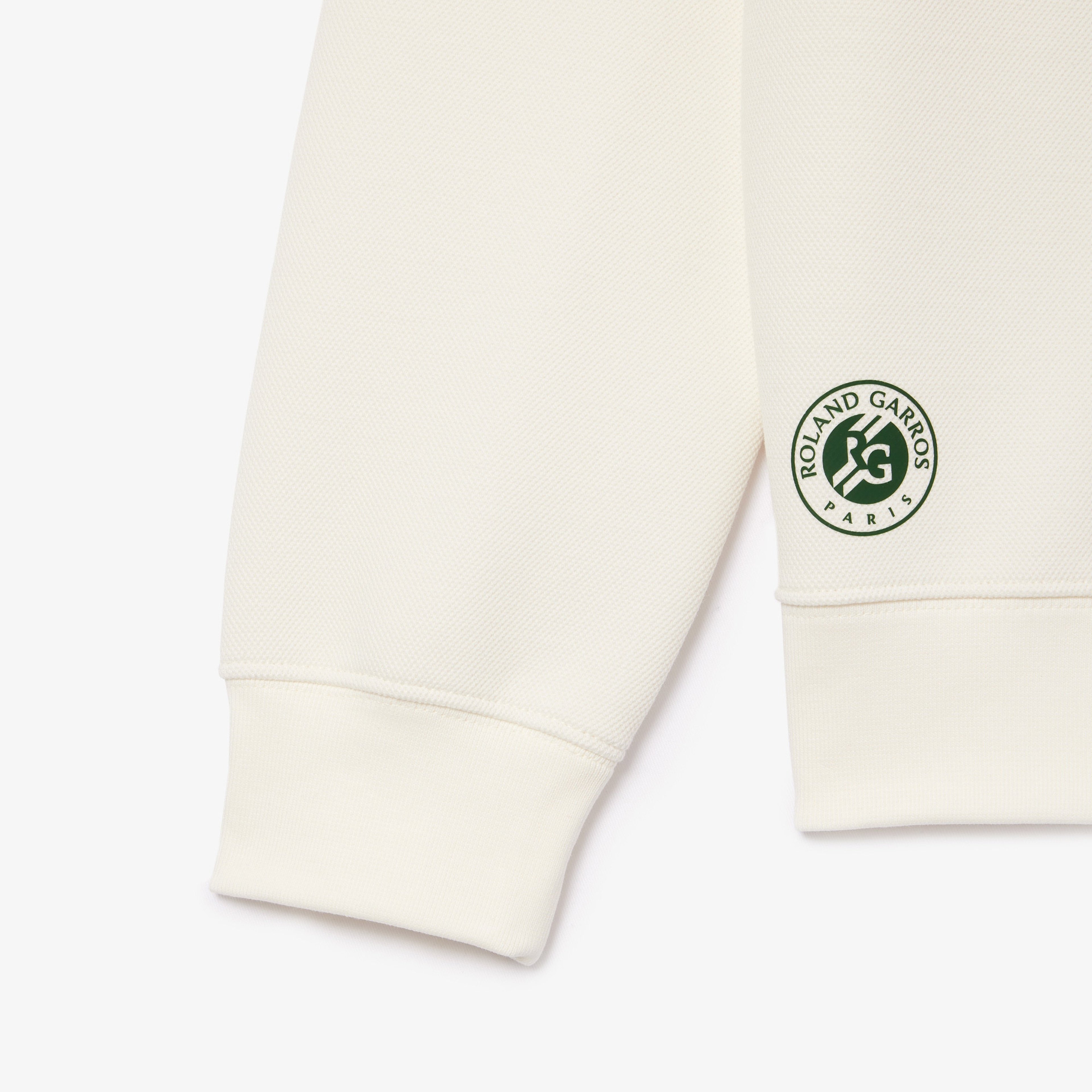 Roland Garros Unisex Relaxed Fit Bisiklet Yaka Beyaz Sweatshirt