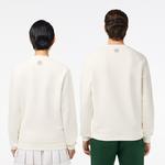 Roland Garros Unisex Relaxed Fit Bisiklet Yaka Beyaz Sweatshirt