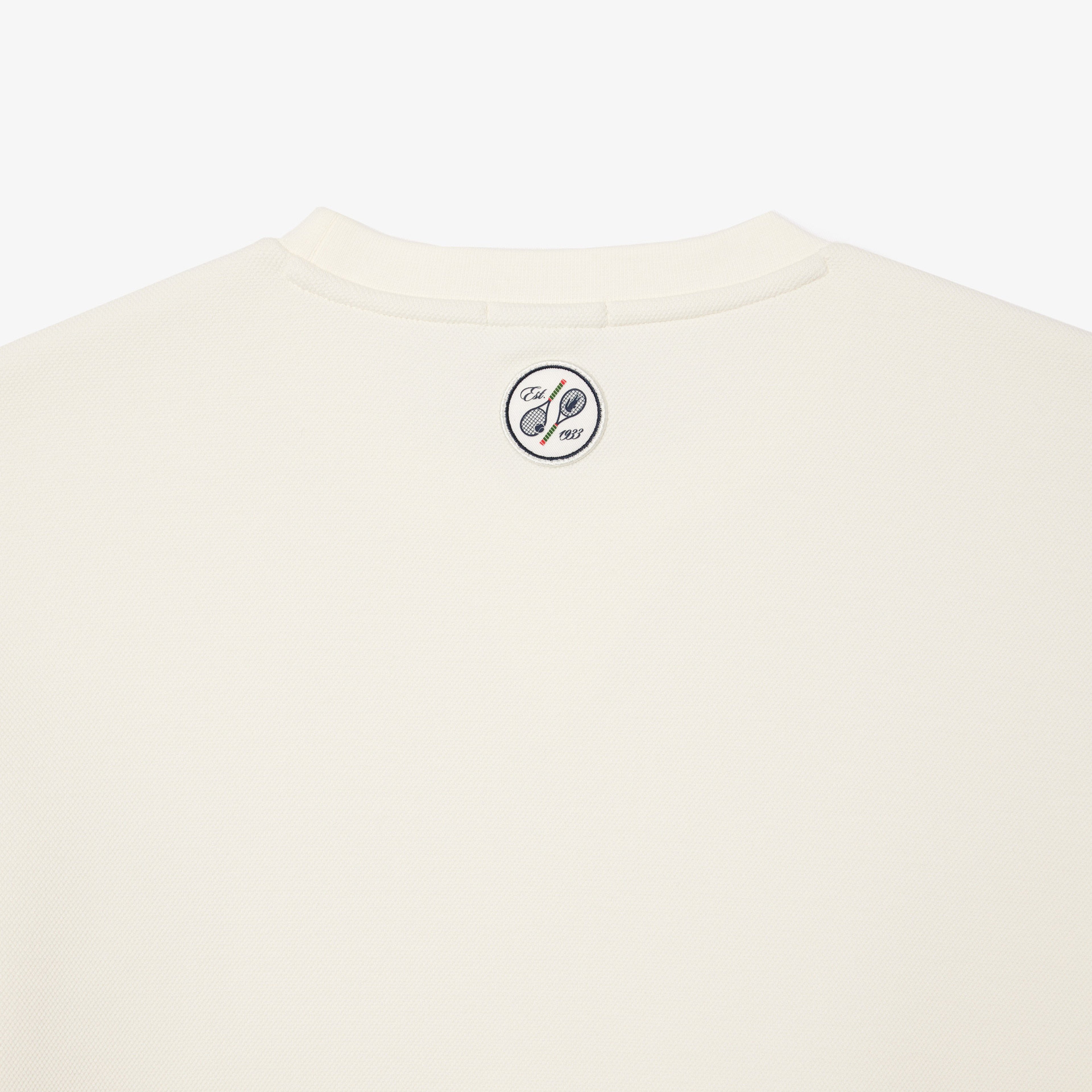 Roland Garros Unisex Relaxed Fit Bisiklet Yaka Beyaz Sweatshirt