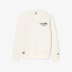 Roland Garros Unisex Relaxed Fit Bisiklet Yaka Beyaz Sweatshirt