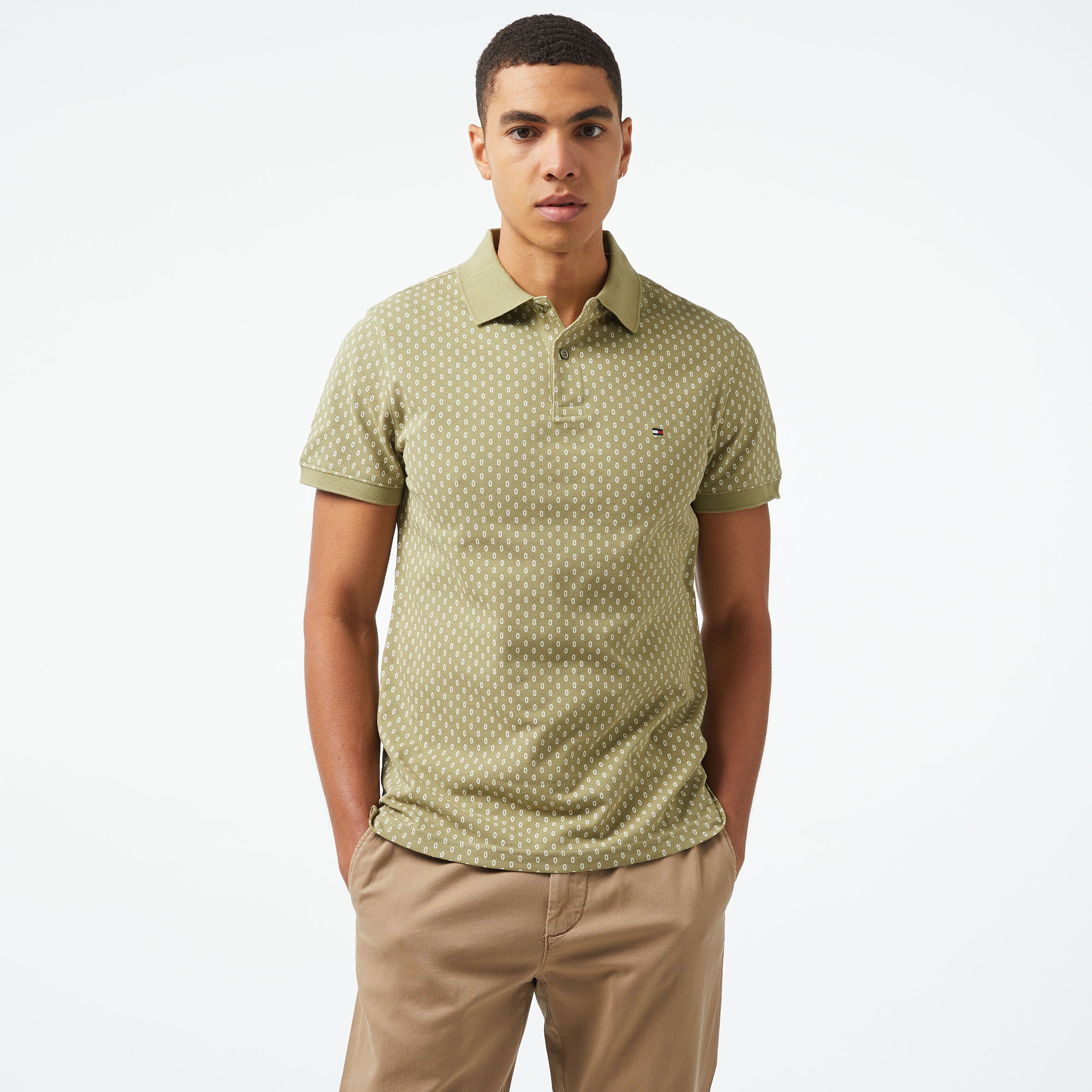 Tommy Hilfiger Erkek Yeşil Polo