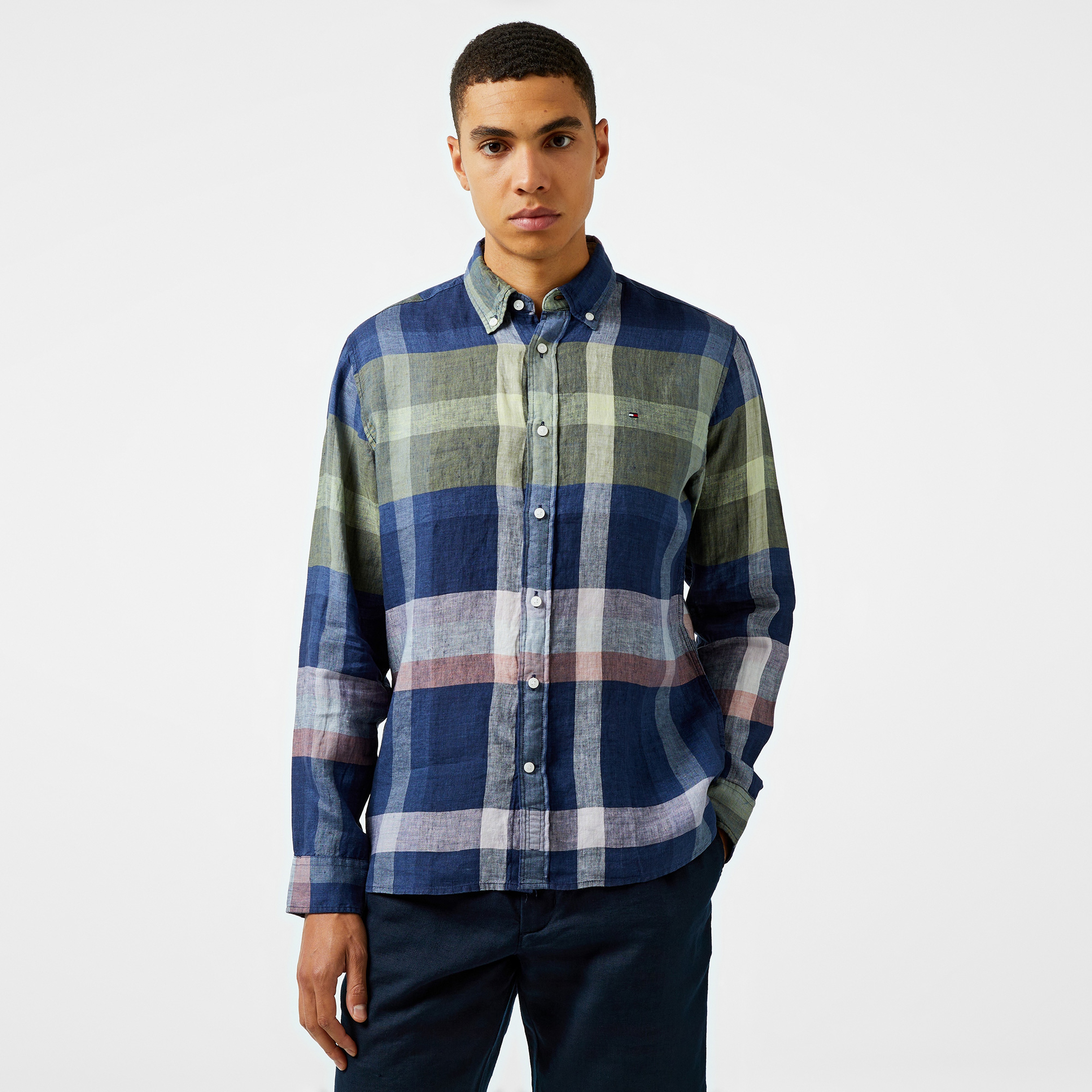 Tommy Hilfiger Erkek Mavi Gömlek