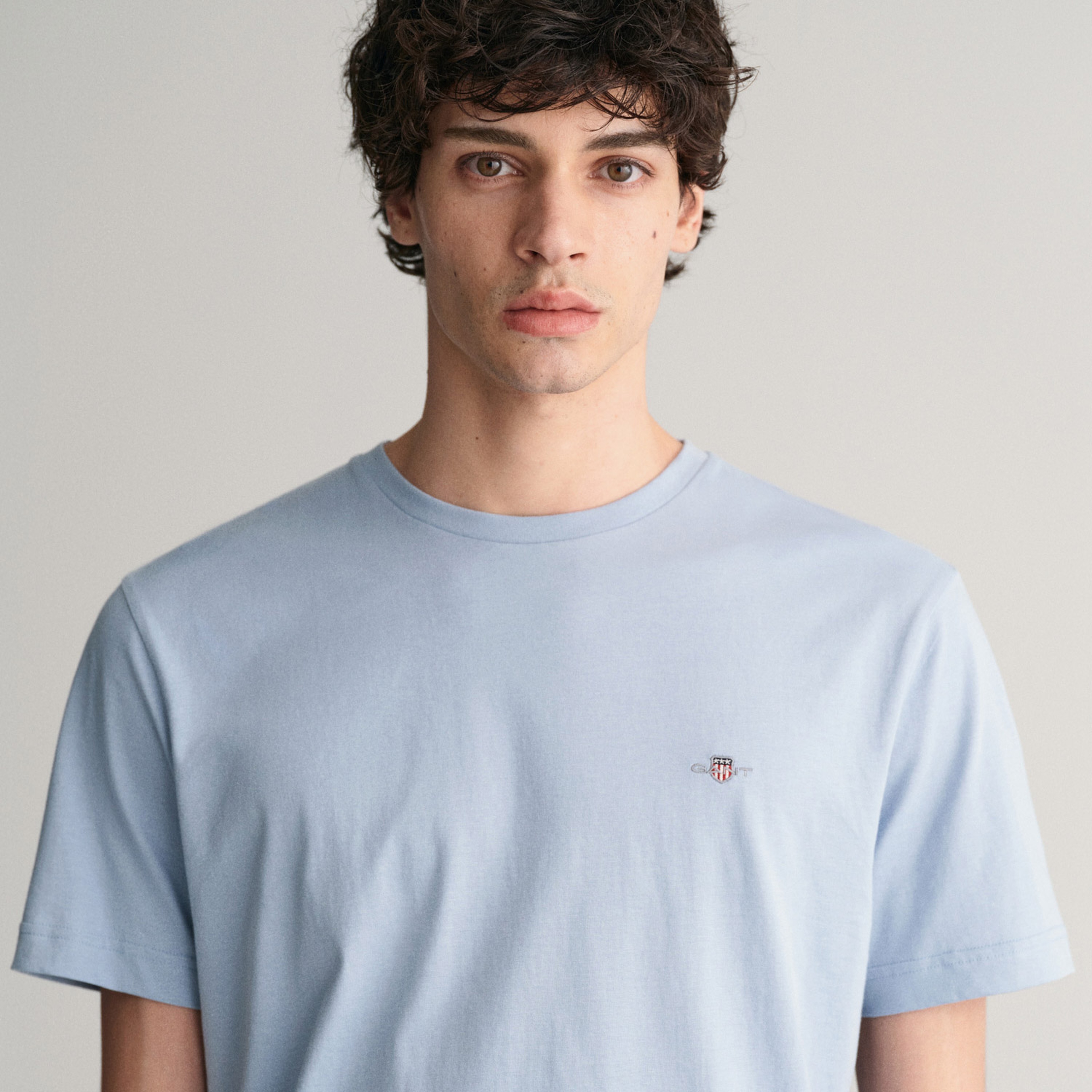 GANT Erkek Mavi Regular Fit Bisiklet Yaka T-Shirt