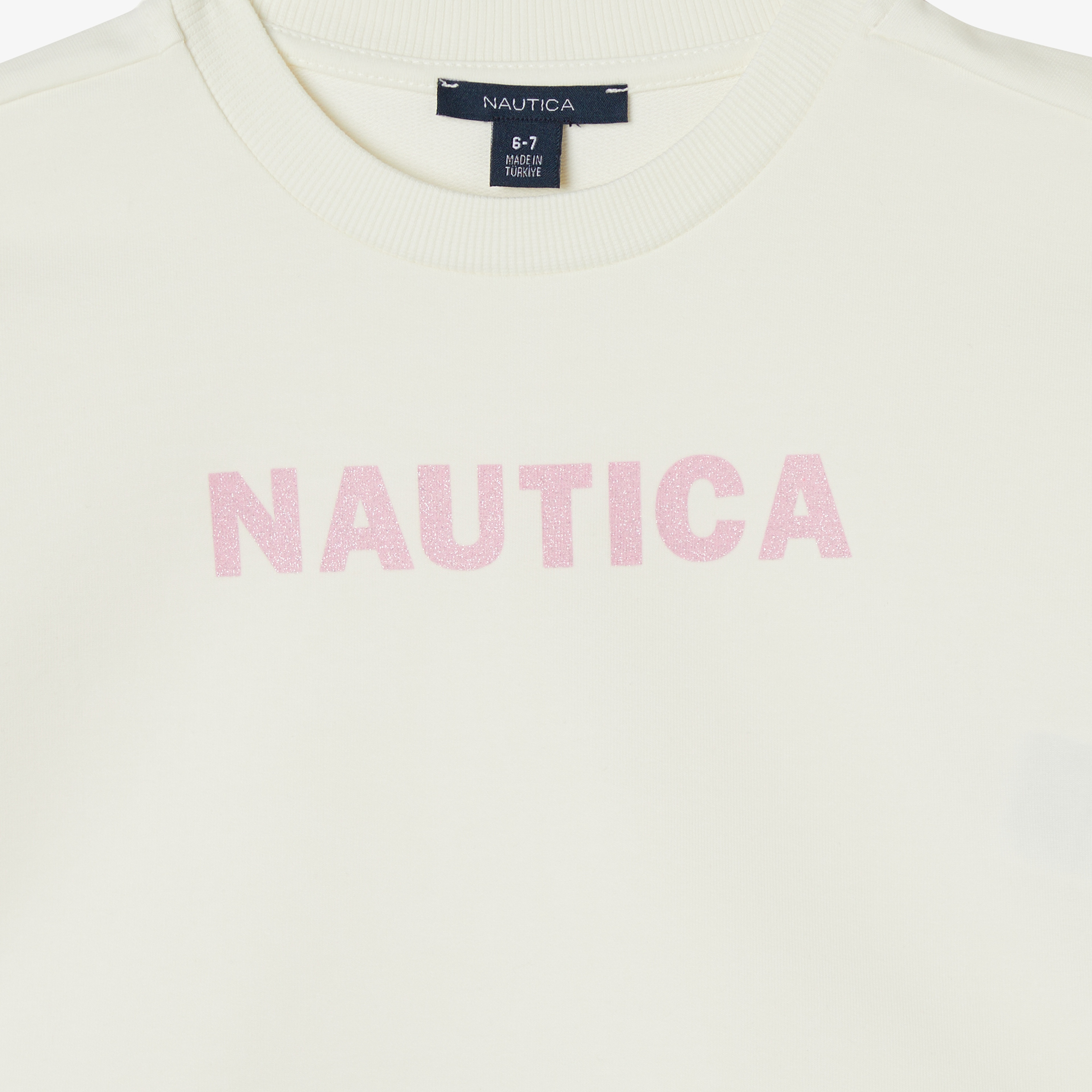 Nautica Kız Çocuk Beyaz Oversize Sweatshirt