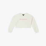 Nautica Kız Çocuk Beyaz Oversize Sweatshirt
