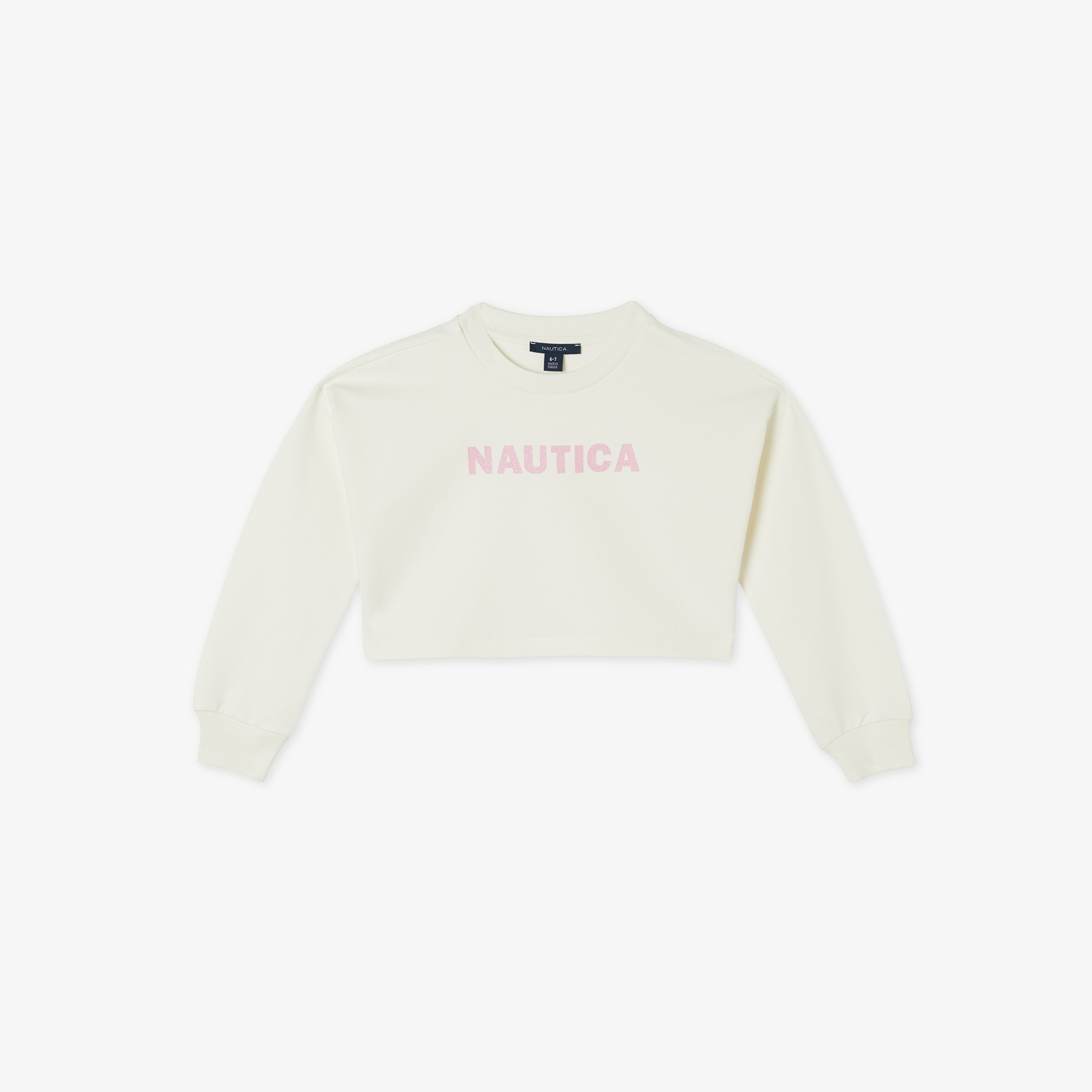 Nautica Kız Çocuk Beyaz Oversize Sweatshirt