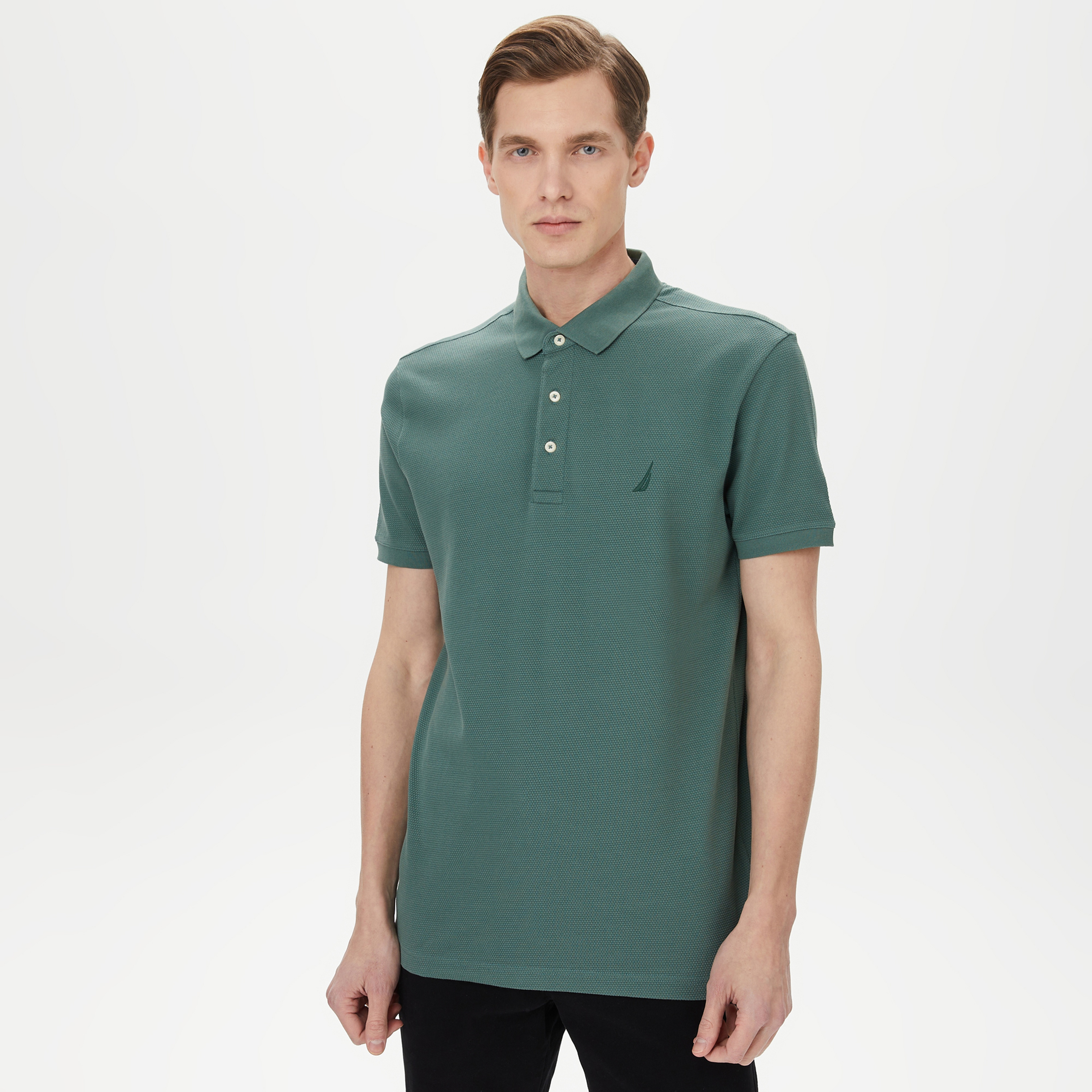 Nautica Erkek Yeşil Slim Fit Kısa Kollu Polo Yaka T-Shirt