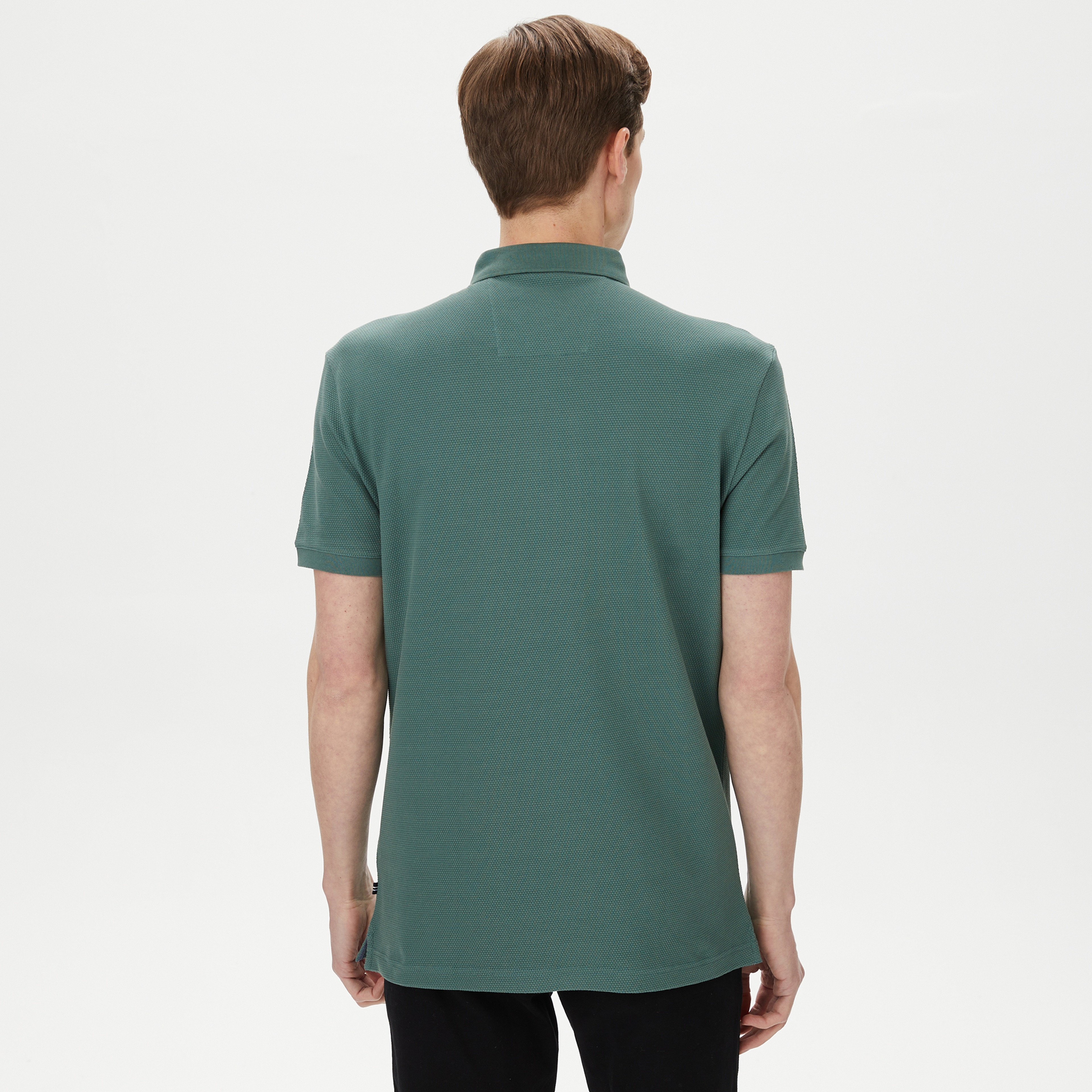 Nautica Erkek Yeşil Slim Fit Kısa Kollu Polo Yaka T-Shirt